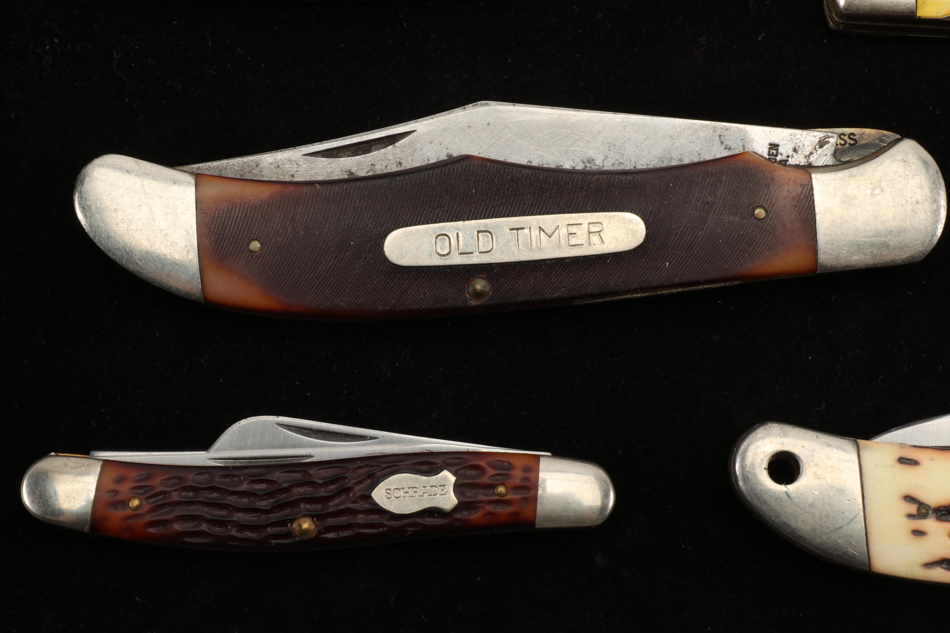 Schrade Pocket Knives Including Old Timer, Uncle Henry, Scrimshaw, and More