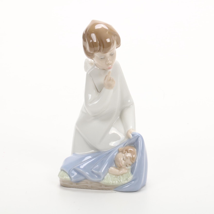 Lladró "Angel with Sleeping Baby" Porcelain Figurine, Retired