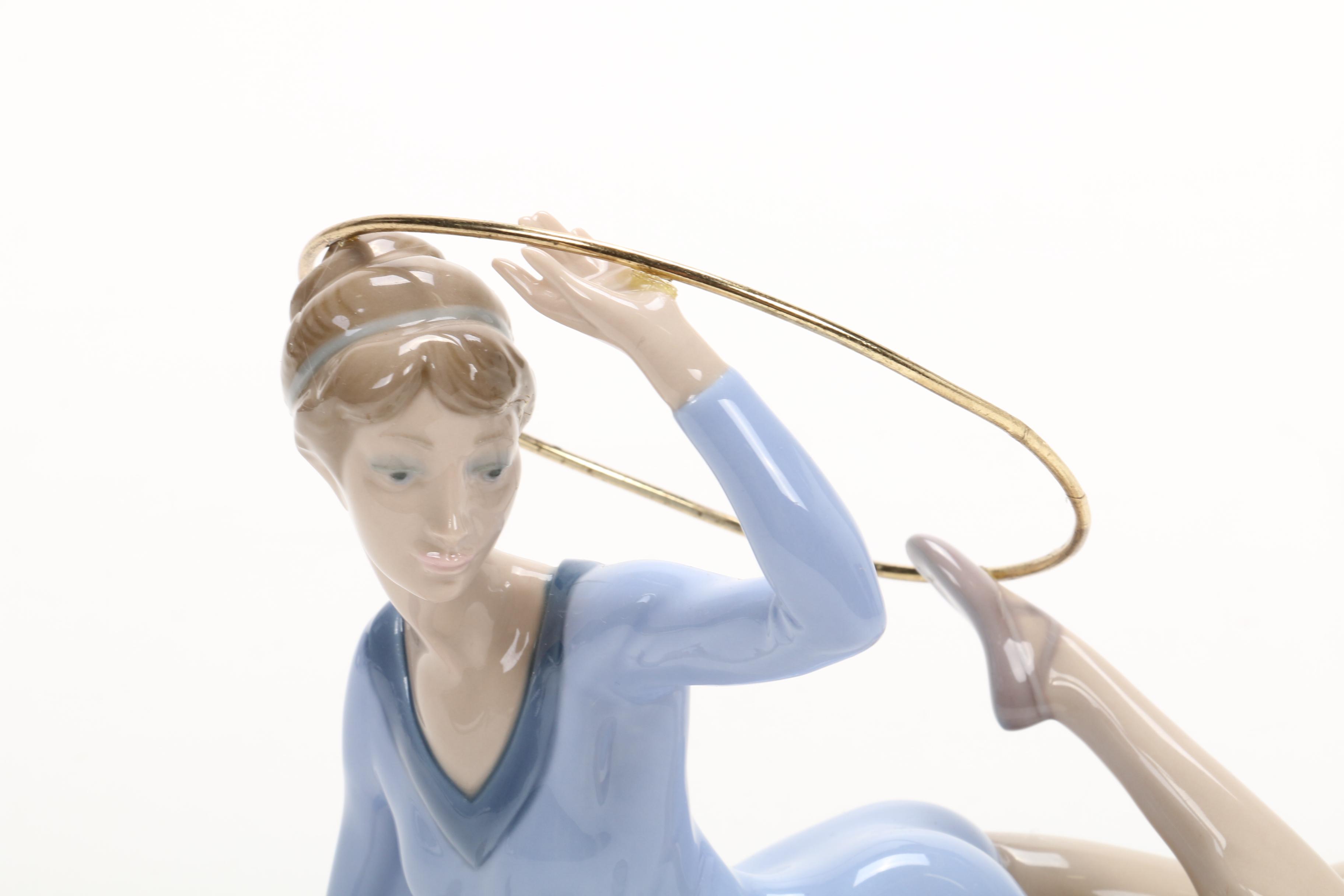 Lladró "Girl Gymnast with Hoop Ring" Porcelain Figurine