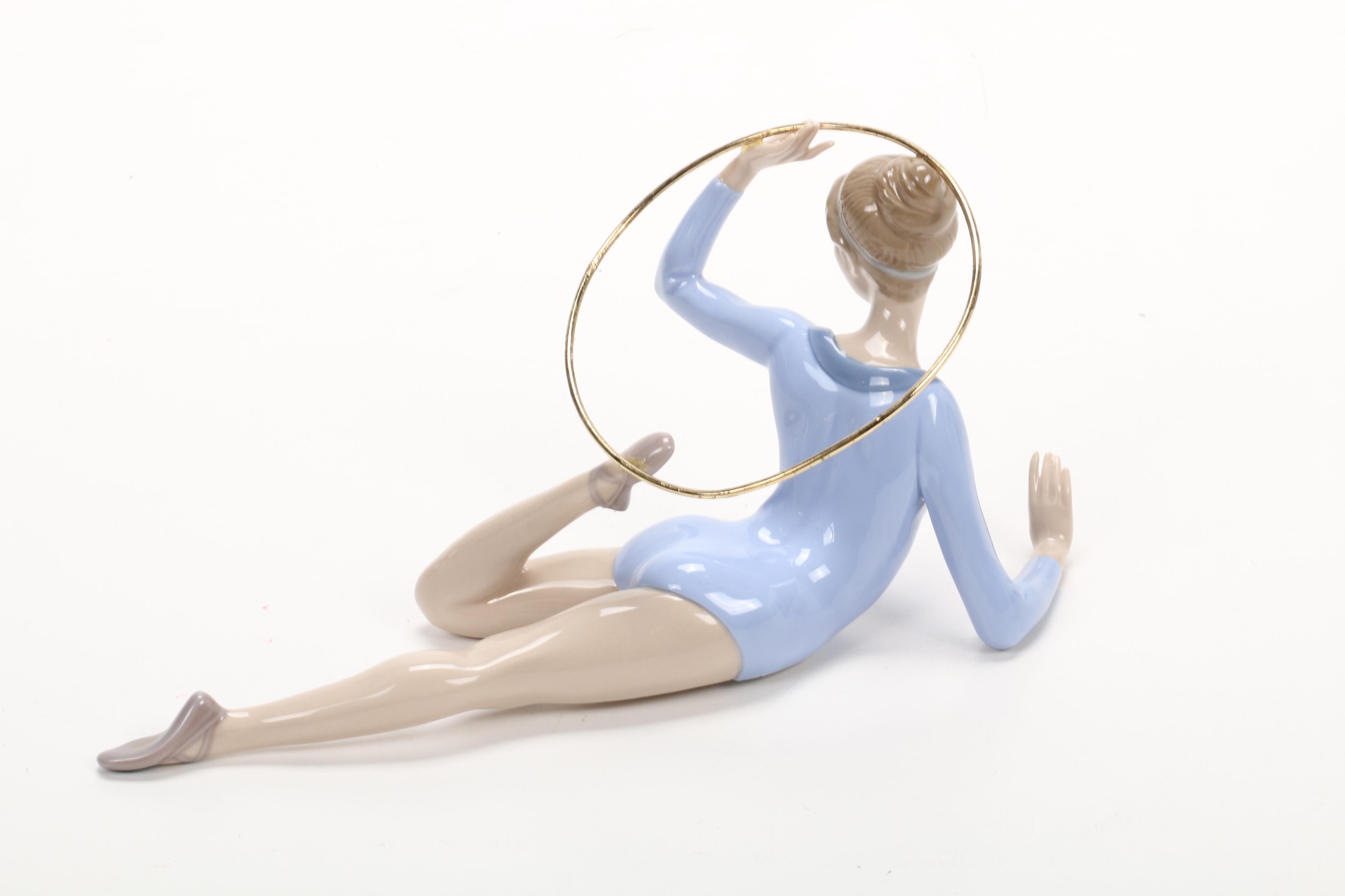 Lladró "Girl Gymnast with Hoop Ring" Porcelain Figurine