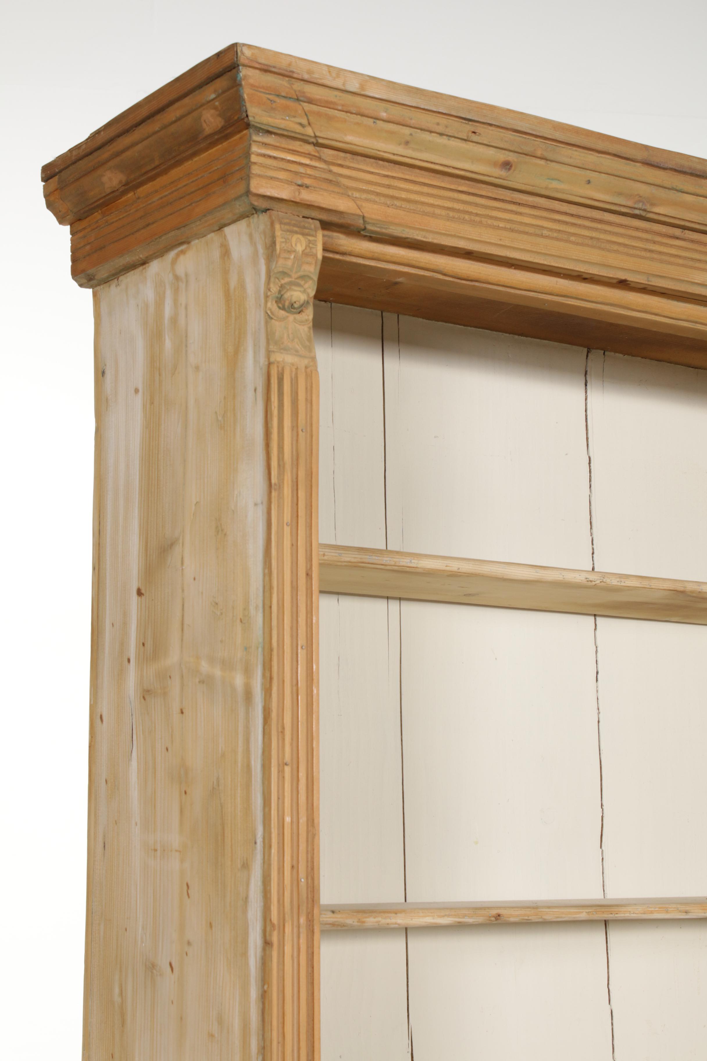 Pine Stepback Cabinet, Possibly a Mercantile Cabinet, 19th Century