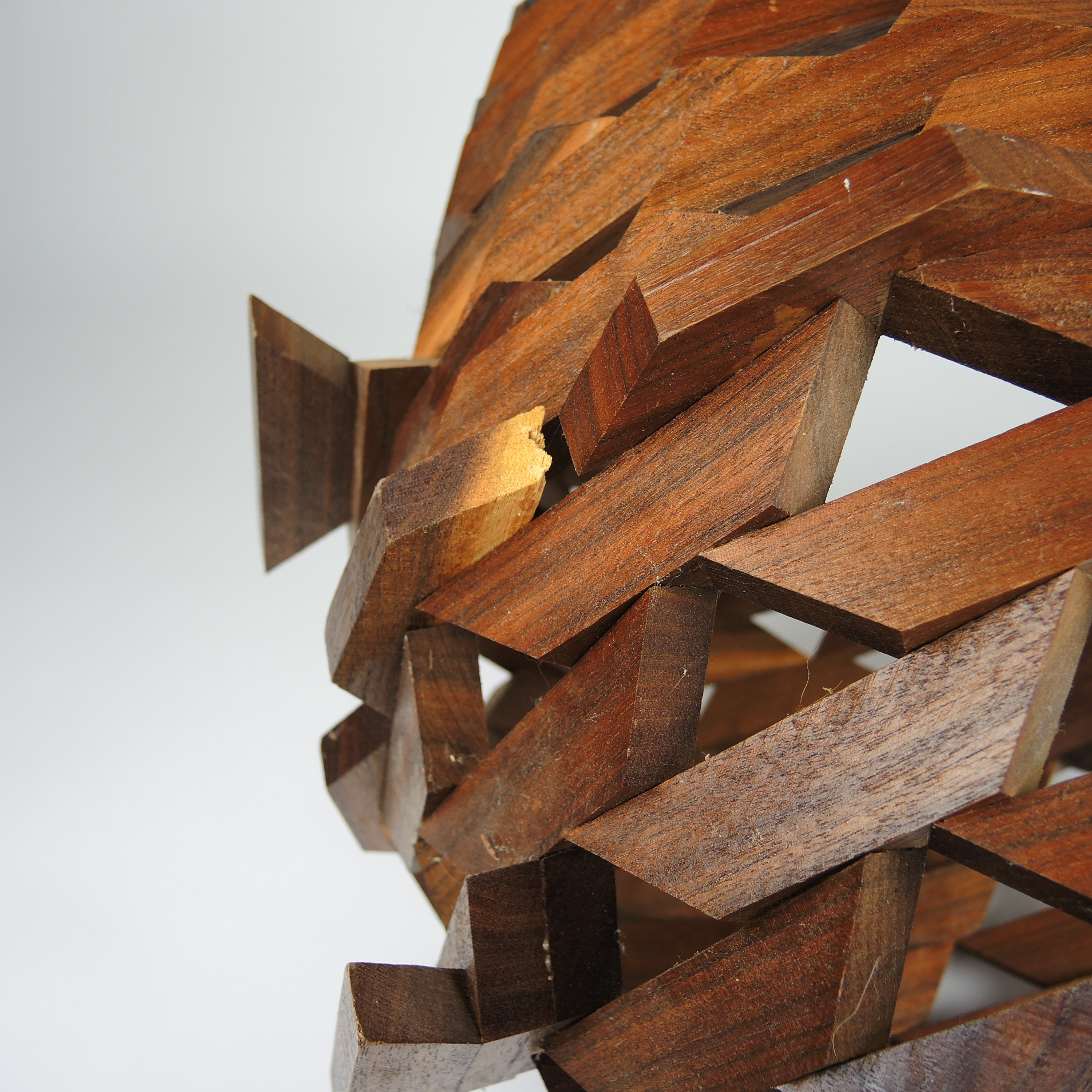 Mid Century Modern Wooden Geometric Basket