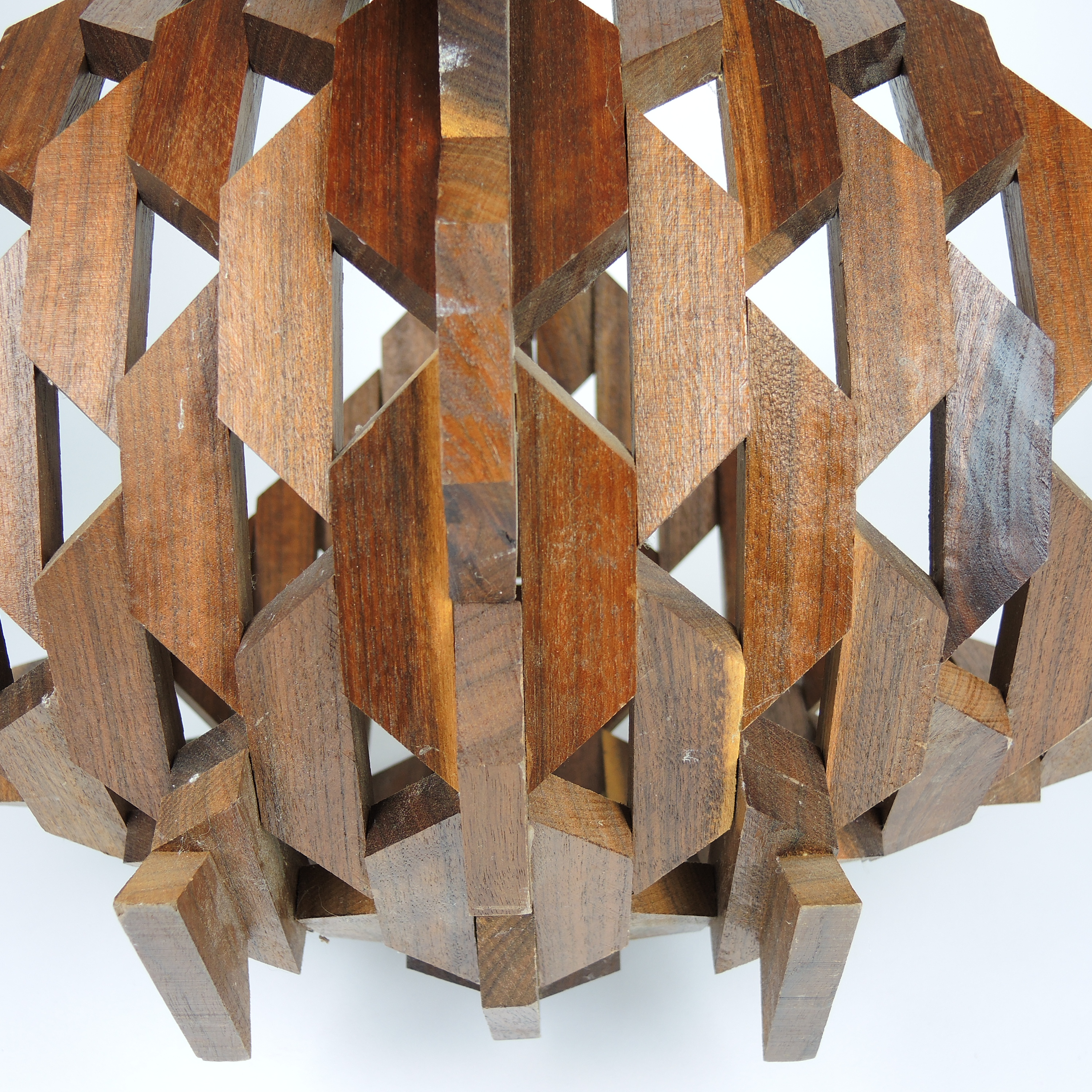 Mid Century Modern Wooden Geometric Basket