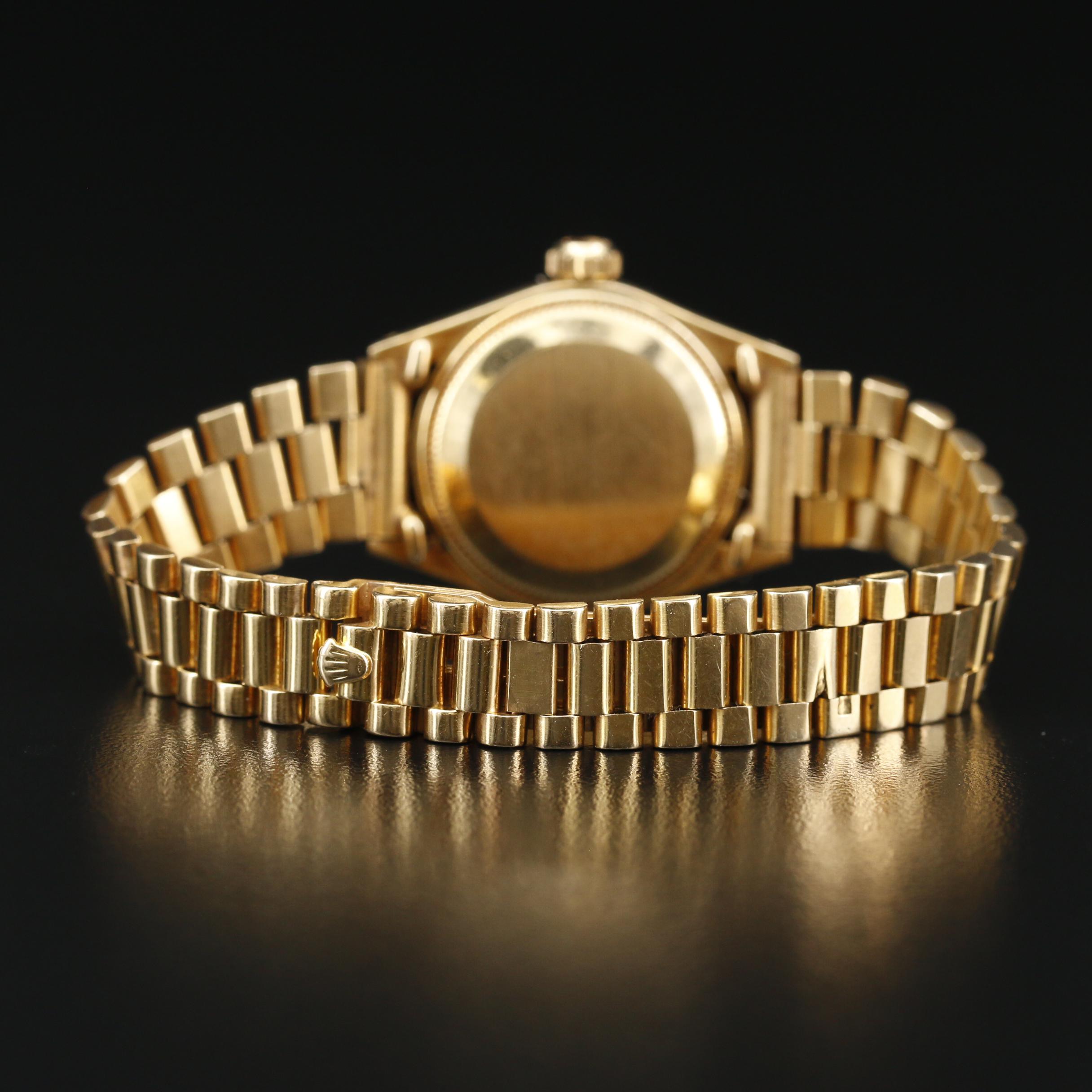 1970 Rolex Datejust 18K Automatic Watch with Factory Diamond Dial