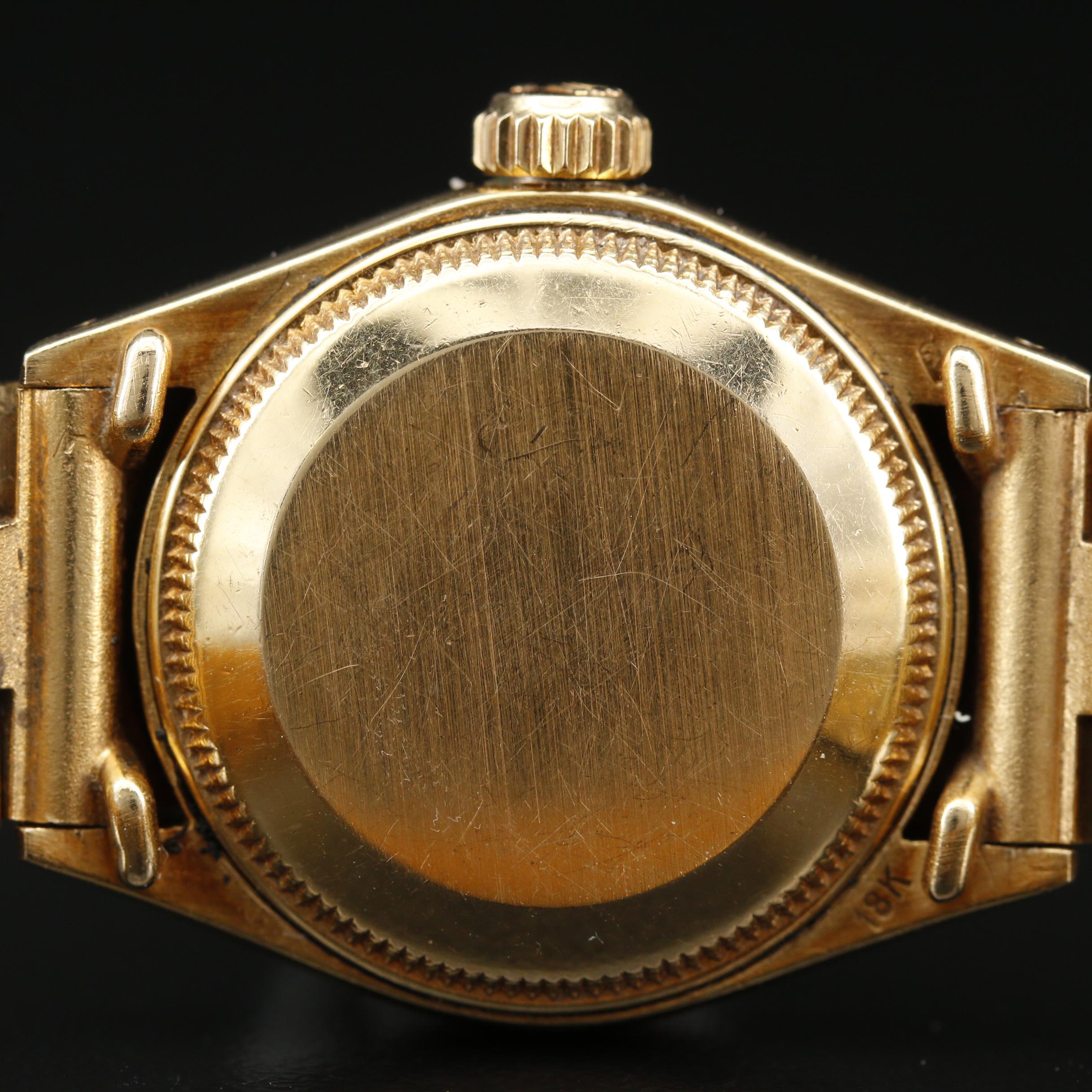 1970 Rolex Datejust 18K Automatic Watch with Factory Diamond Dial