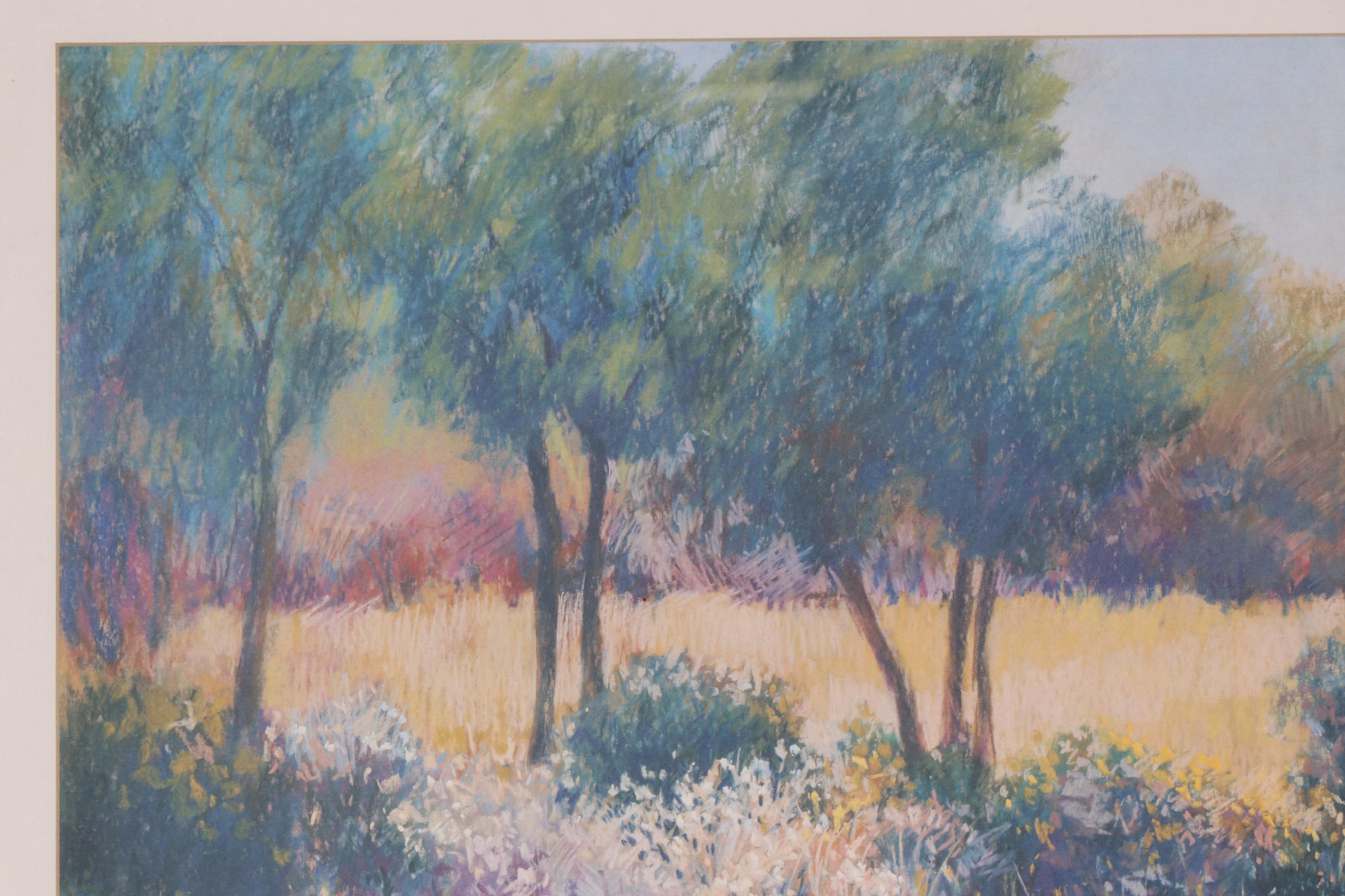 Lise W. Shearer Pastel Riverbank Landscape