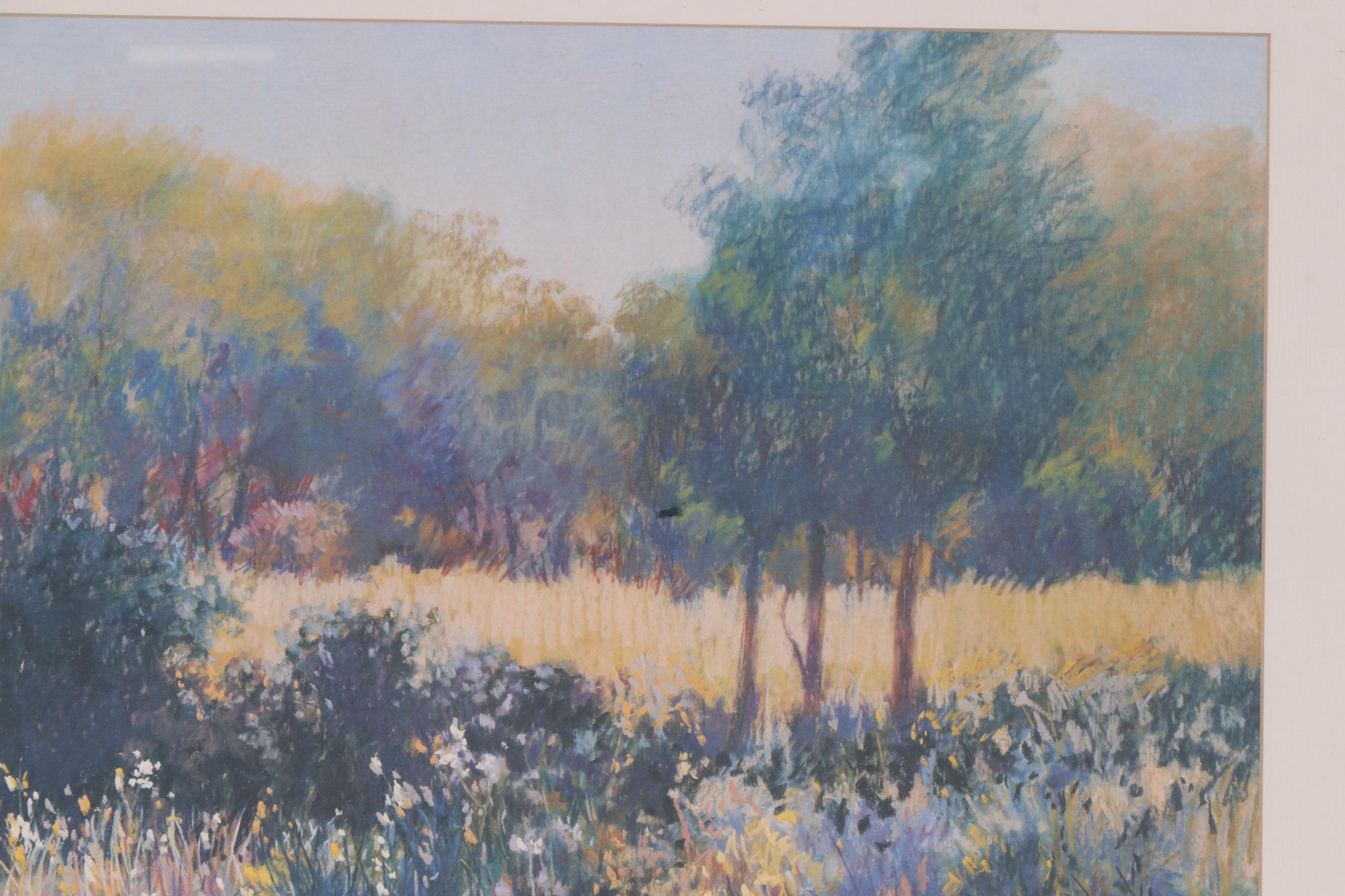 Lise W. Shearer Pastel Riverbank Landscape