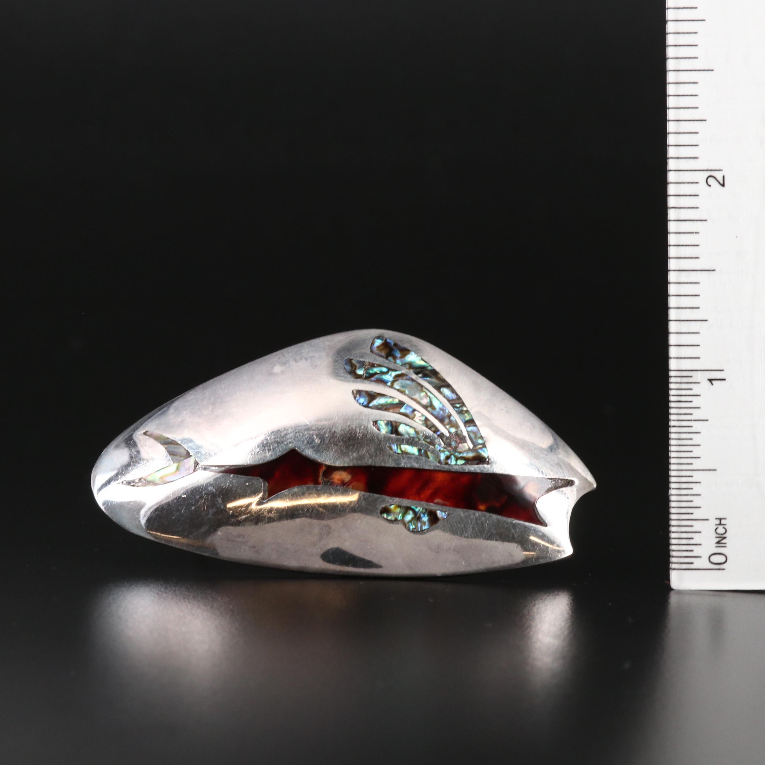 Sterling Silver Jewelry Including Tortoise Shell, Abalone and Mother of Pearl.