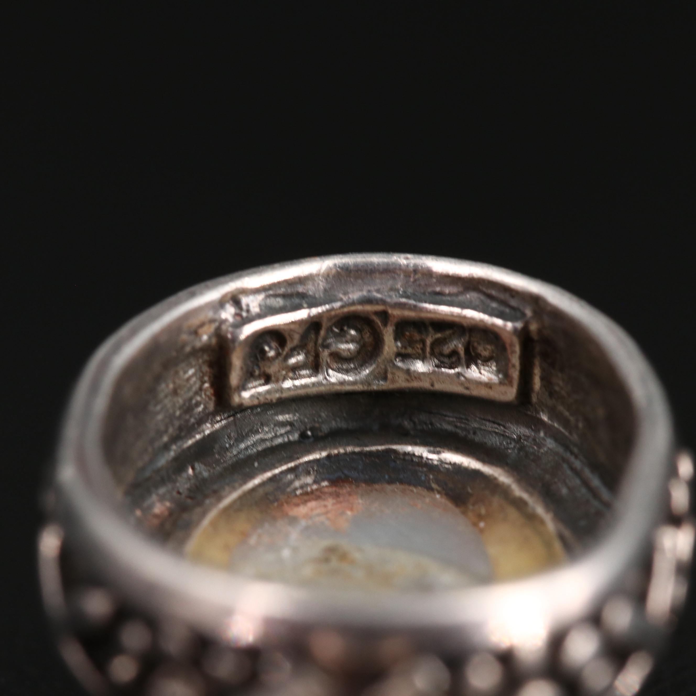 Sterling Silver Jewelry Including Tortoise Shell, Abalone and Mother of Pearl.