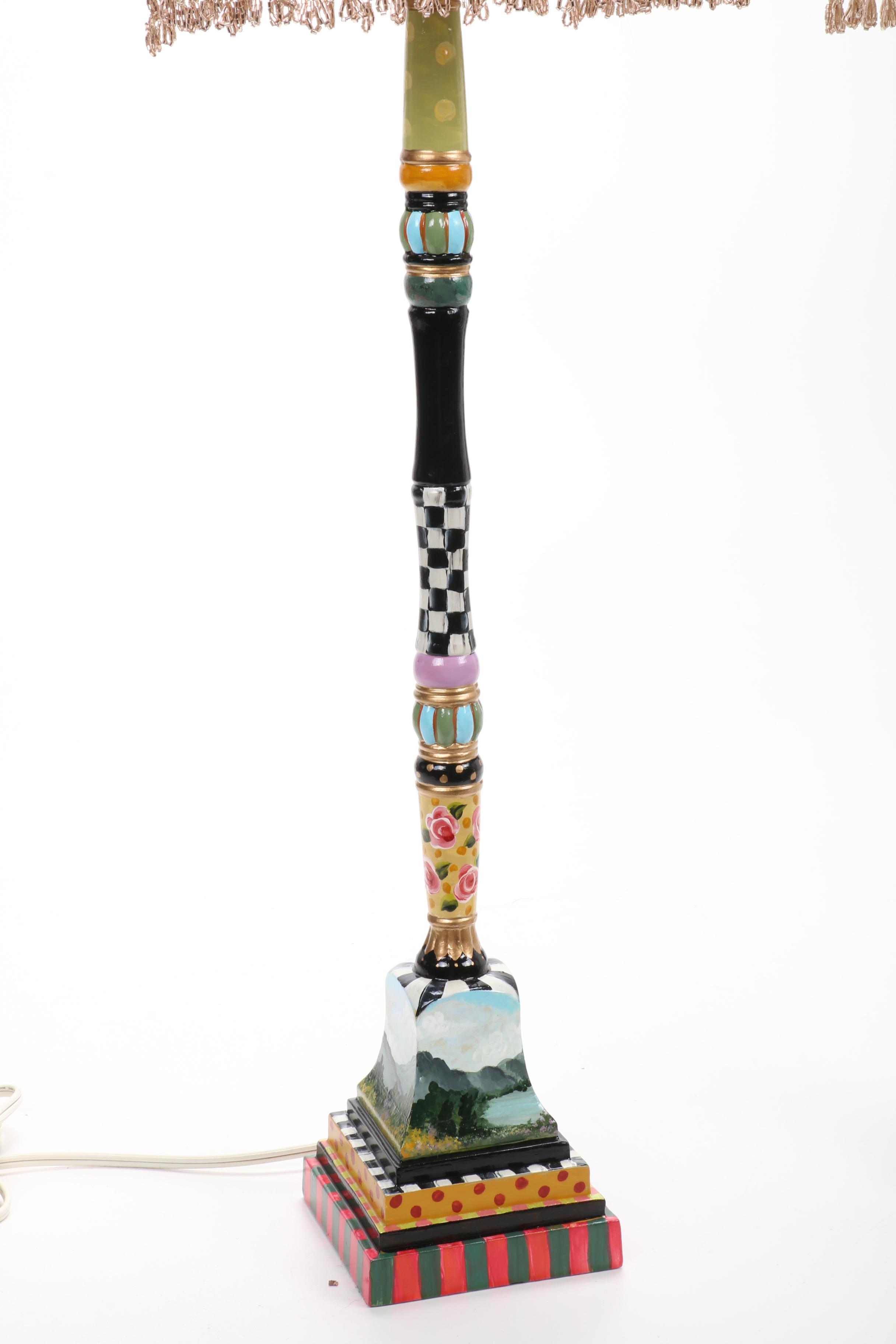 MacKenzie-Childs Style Table Lamps with Beaded Shades