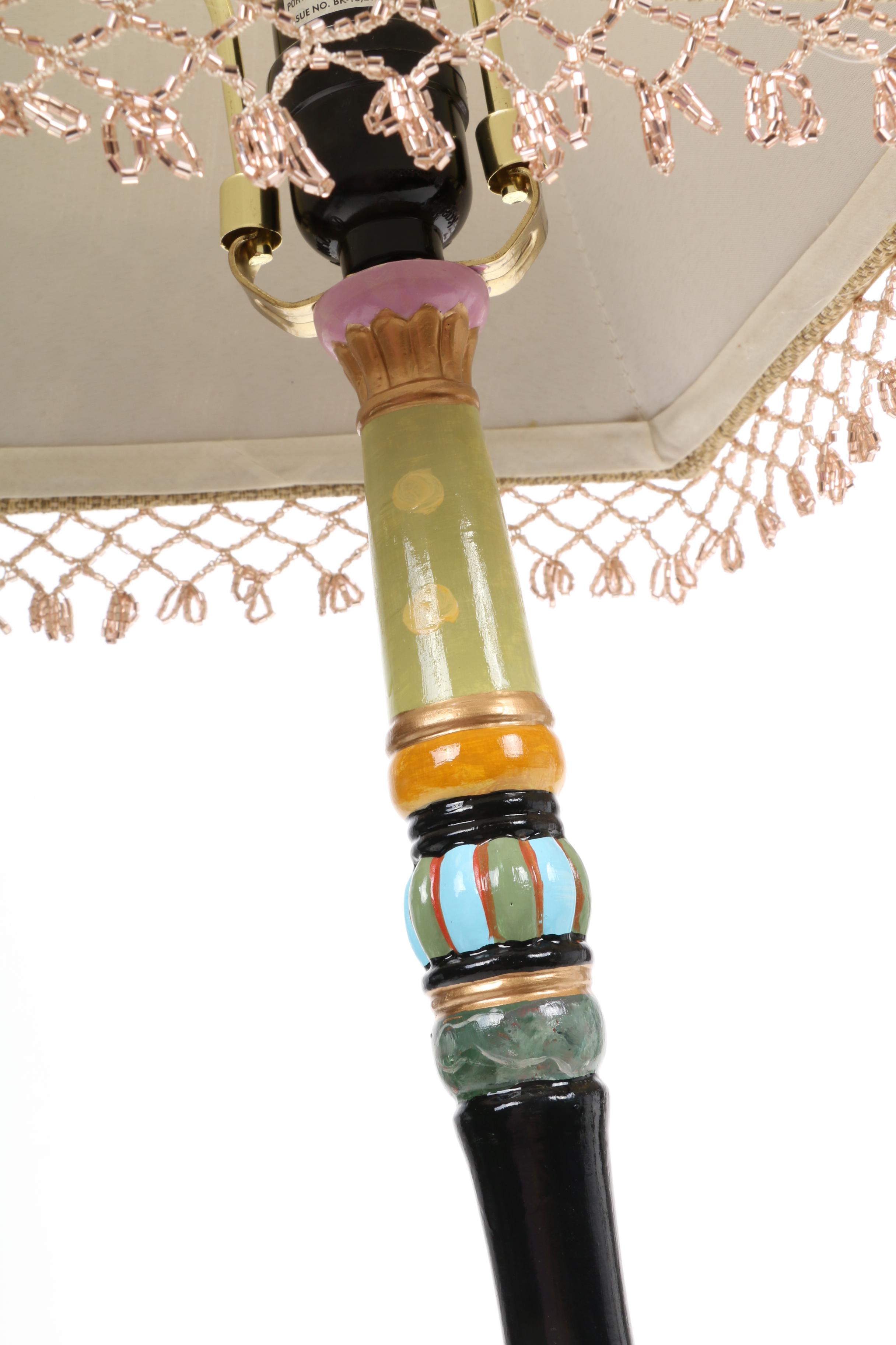 MacKenzie-Childs Style Table Lamps with Beaded Shades