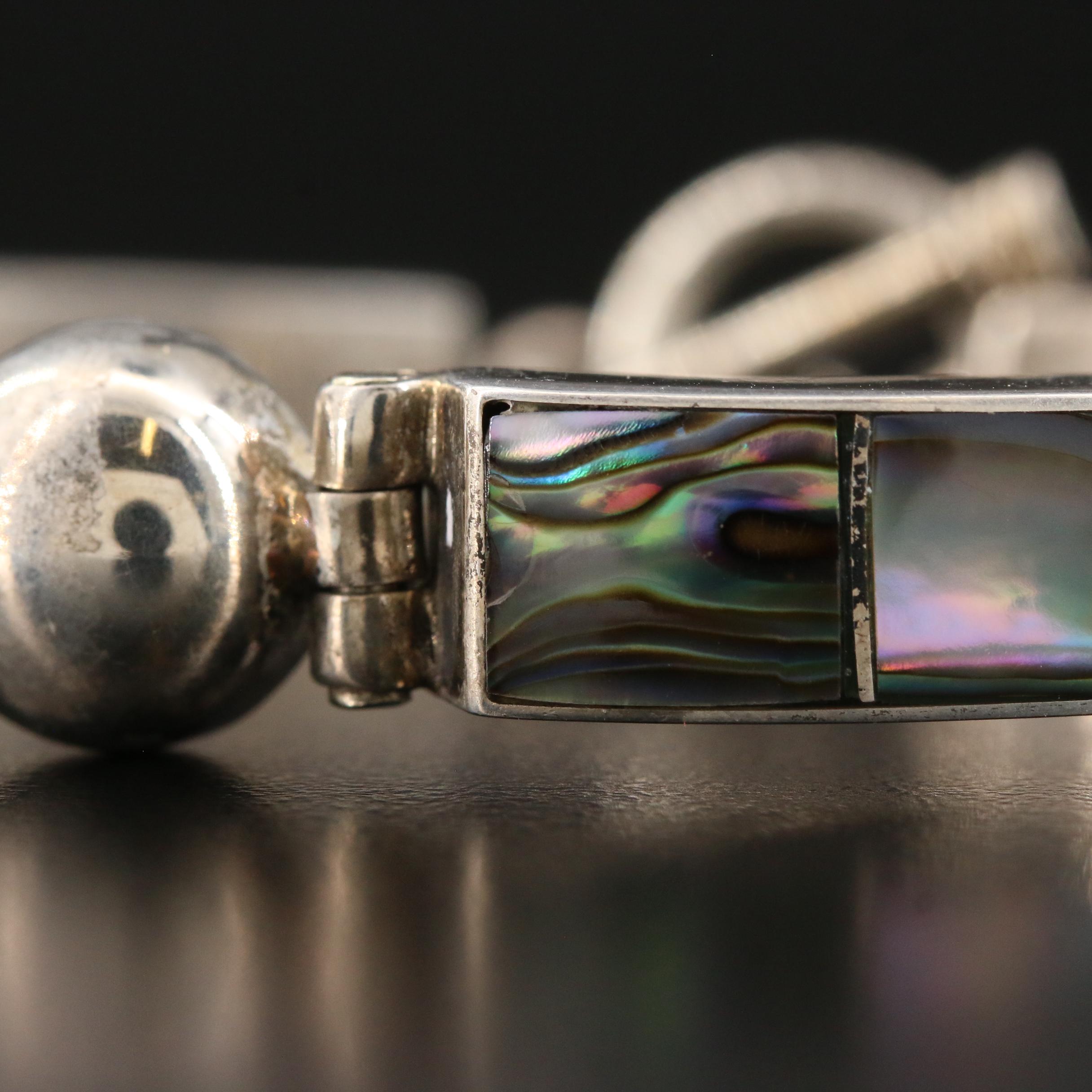 Vintage Mexican Sterling Silver Abalone Jewelry Collection