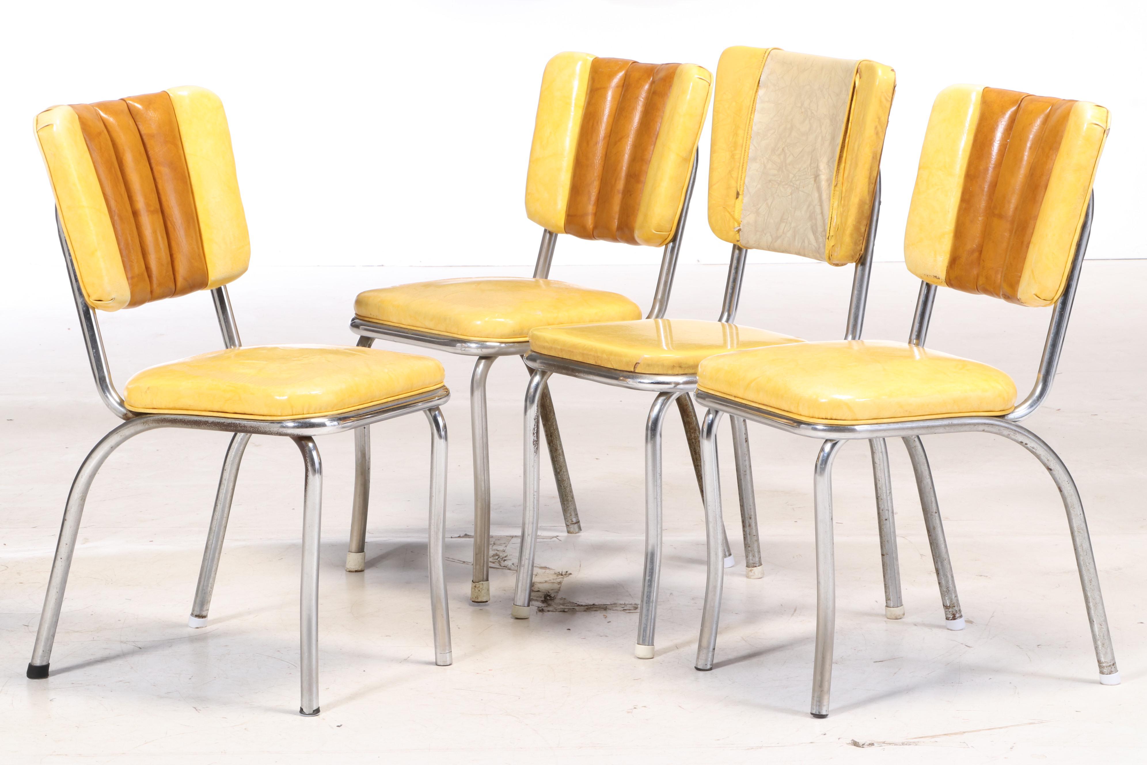 Mid Century Modern Chrome and Vinyl Dinette Set, Mid-20th Century