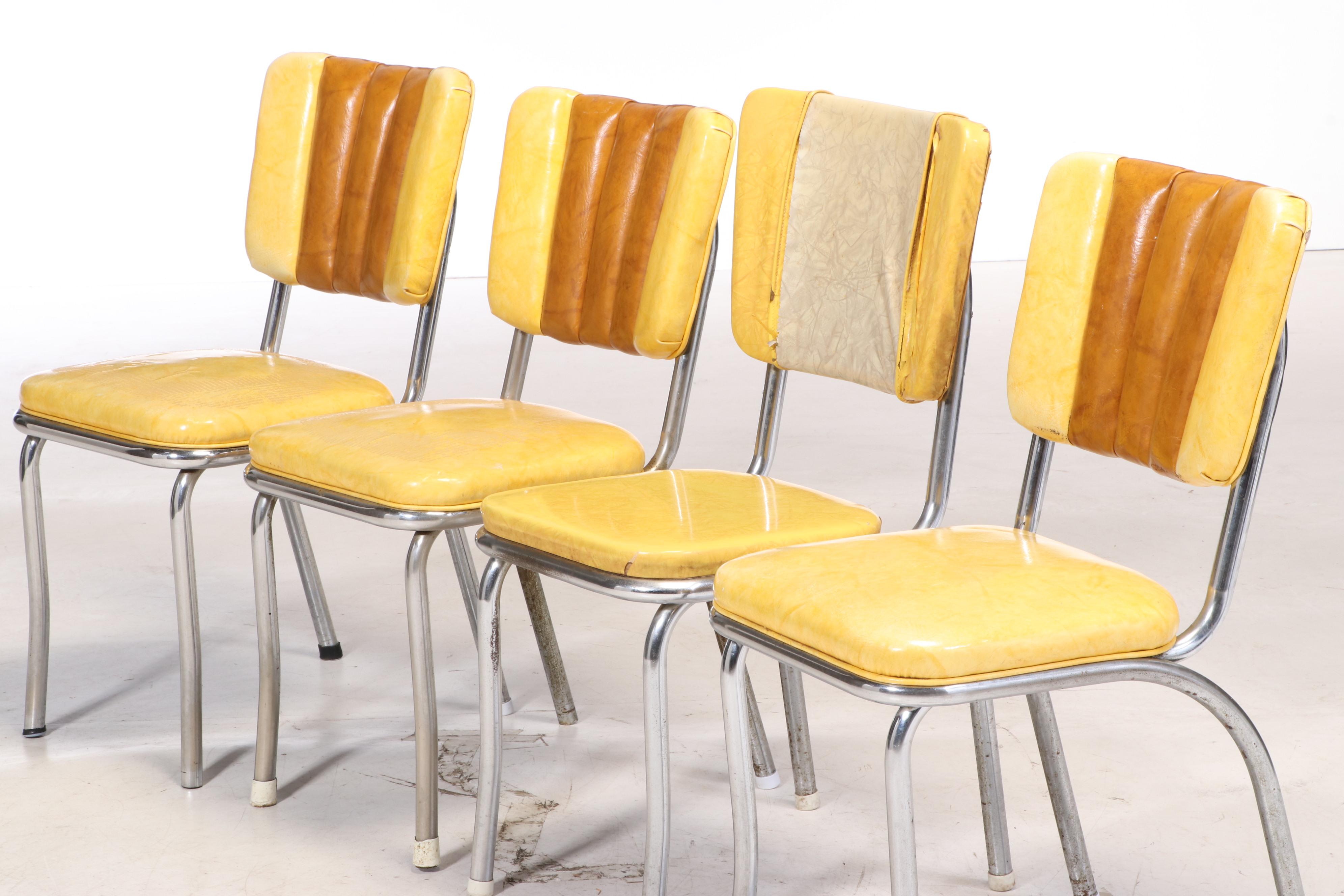 Mid Century Modern Chrome and Vinyl Dinette Set, Mid-20th Century