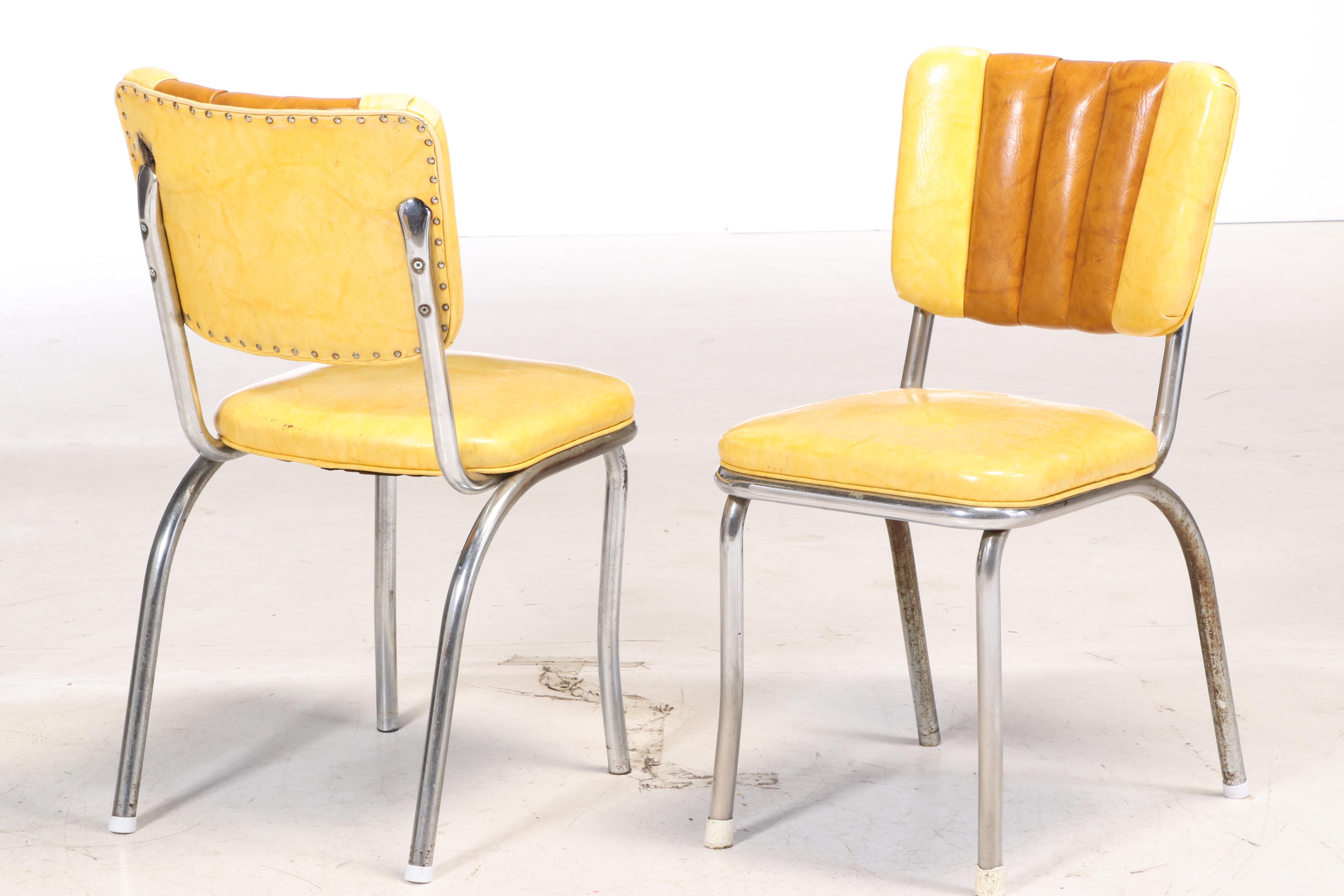 Mid Century Modern Chrome and Vinyl Dinette Set, Mid-20th Century