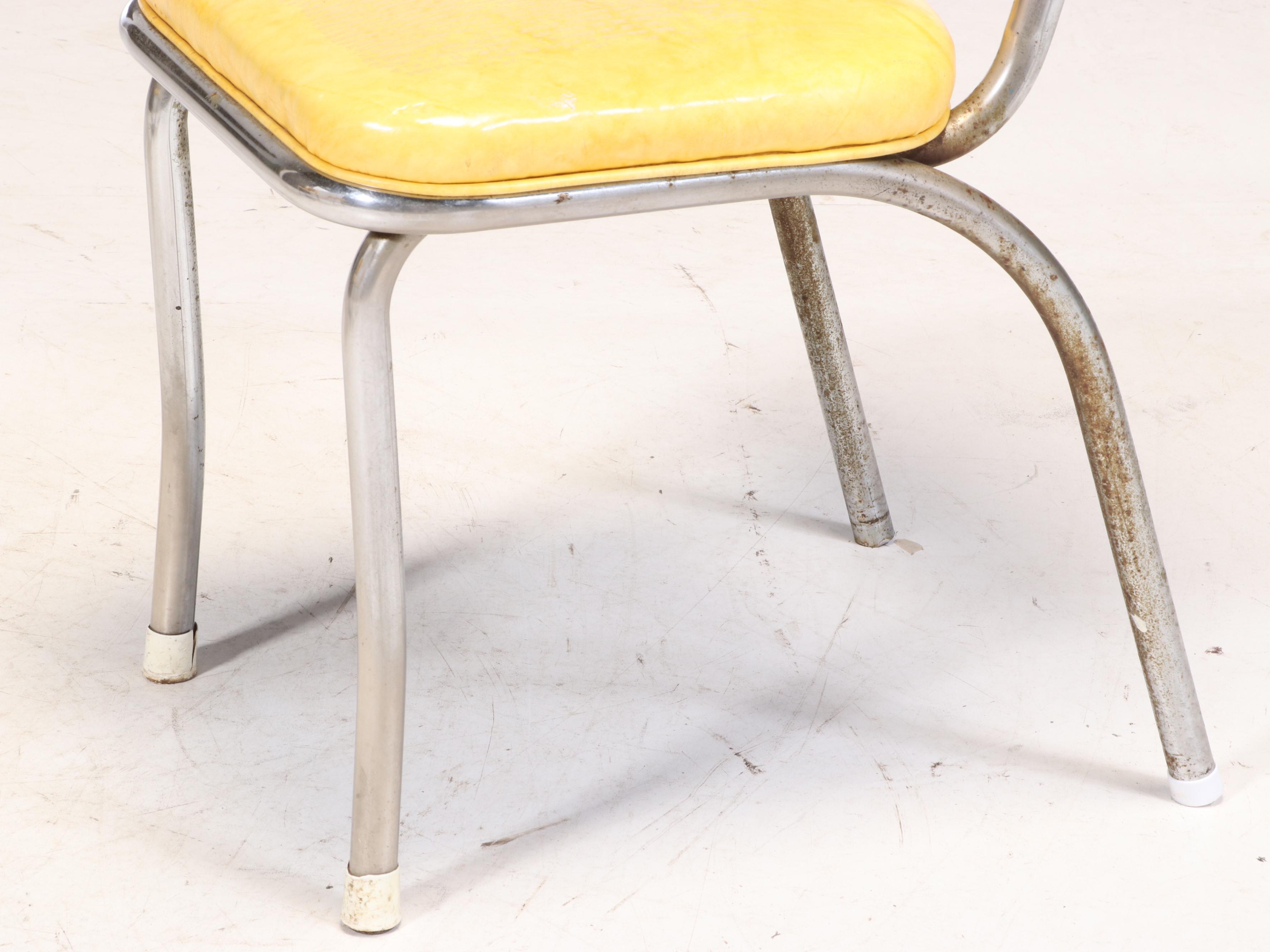 Mid Century Modern Chrome and Vinyl Dinette Set, Mid-20th Century