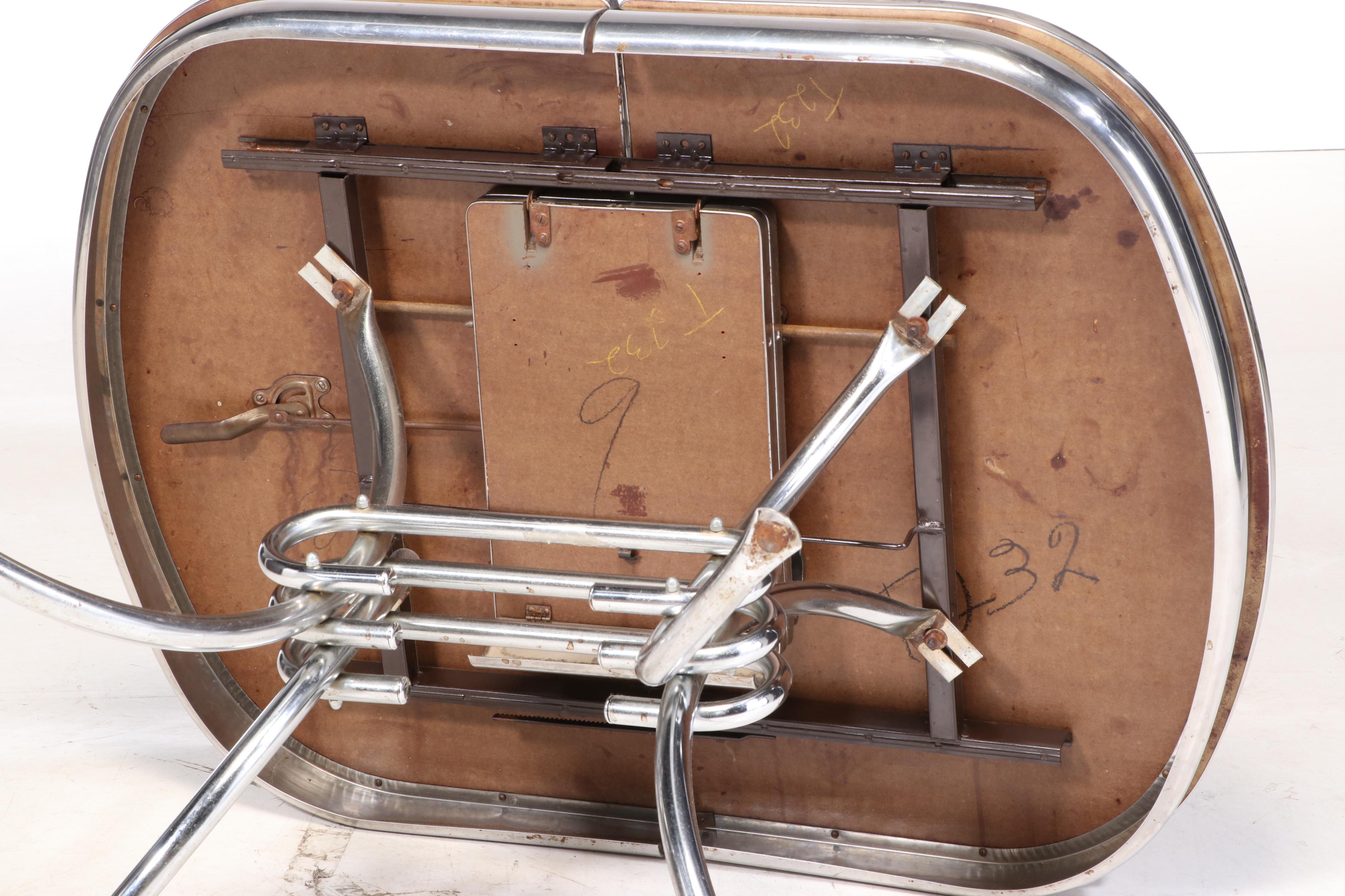 Mid Century Modern Chrome and Vinyl Dinette Set, Mid-20th Century