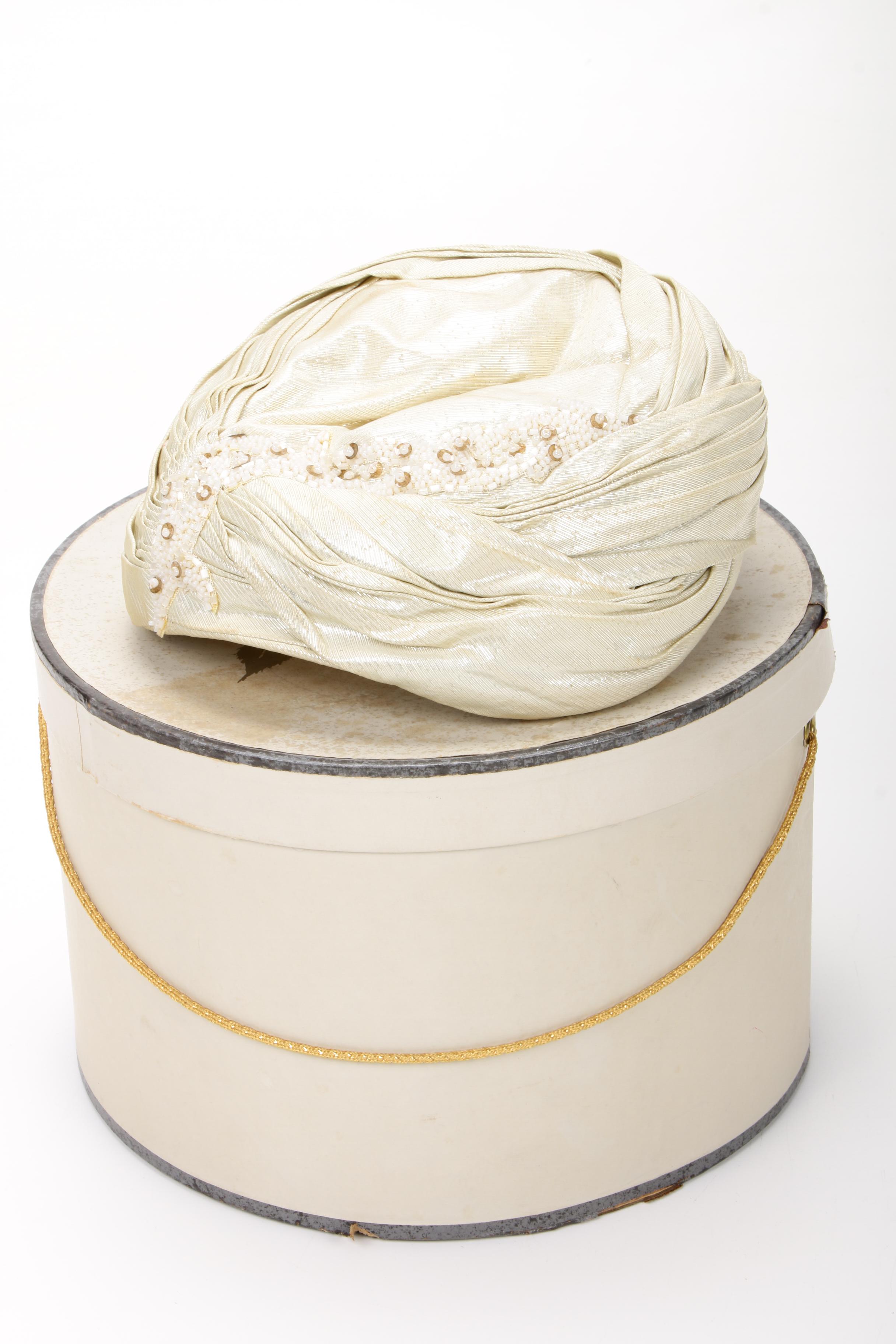 Saks Fifth Avenue Turban Hat with Palizzio and More Pumps, Mid-20th Century