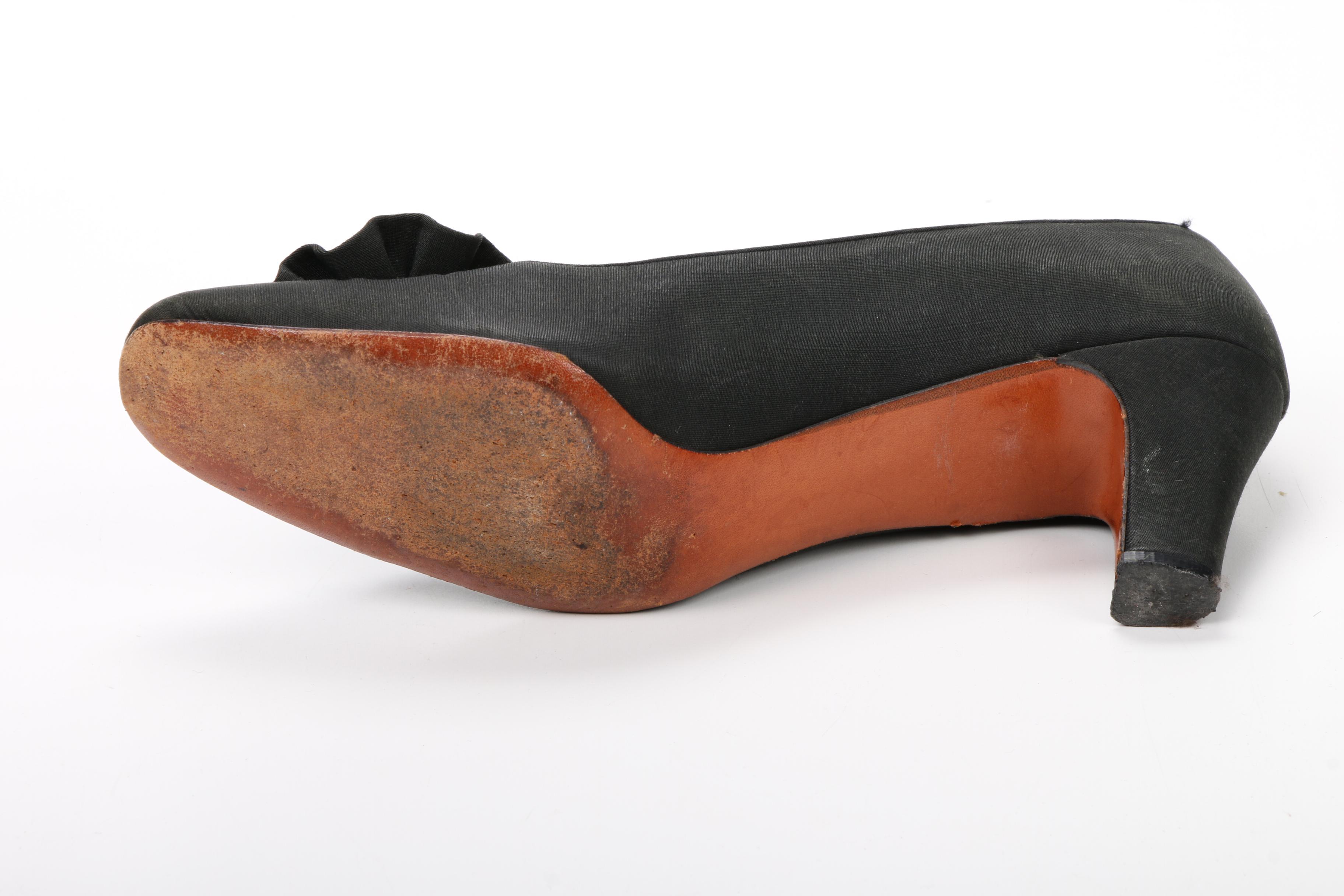 Saks Fifth Avenue Turban Hat with Palizzio and More Pumps, Mid-20th Century