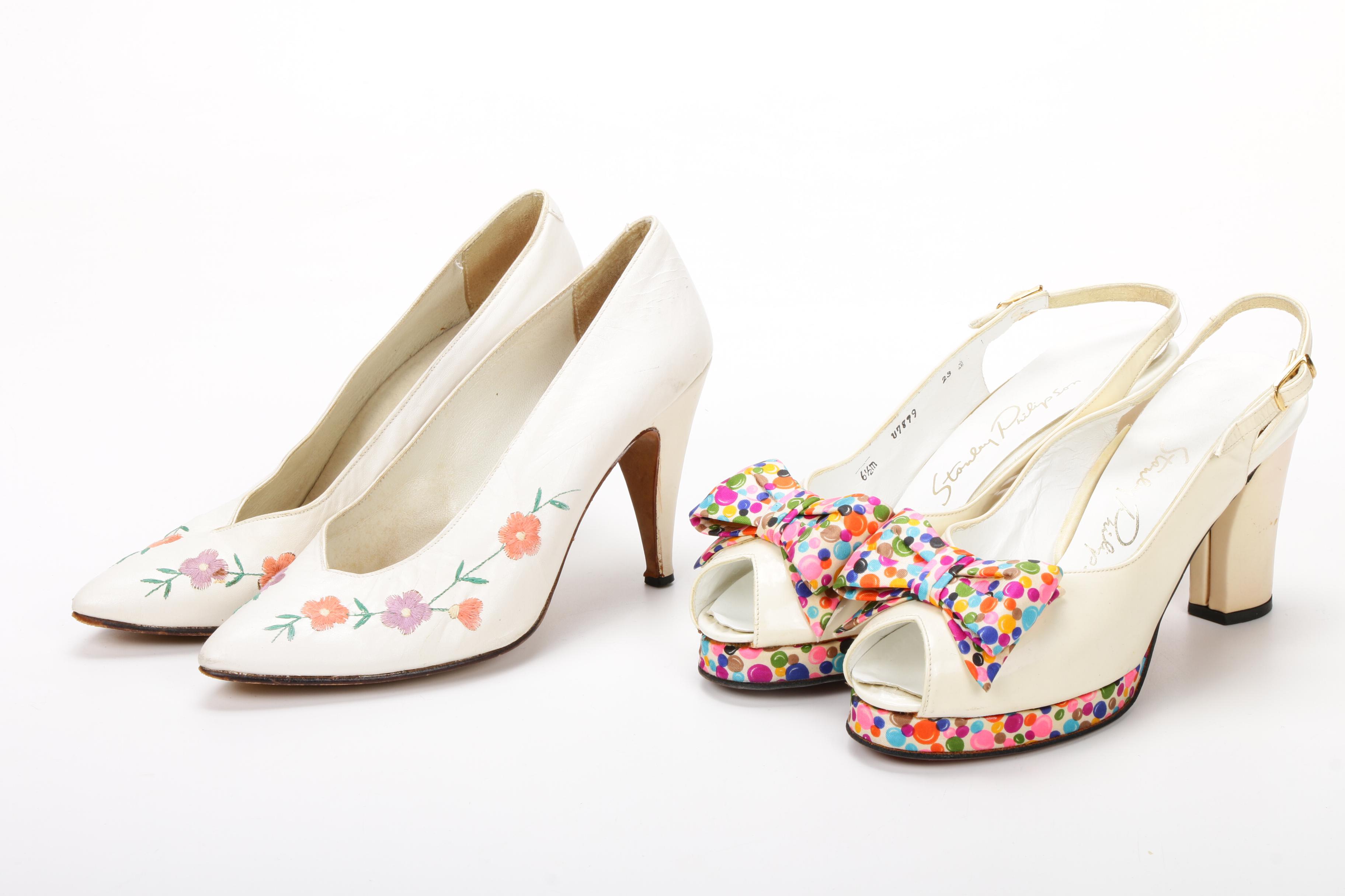 Saks Fifth Avenue Turban Hat with Palizzio and More Pumps, Mid-20th Century