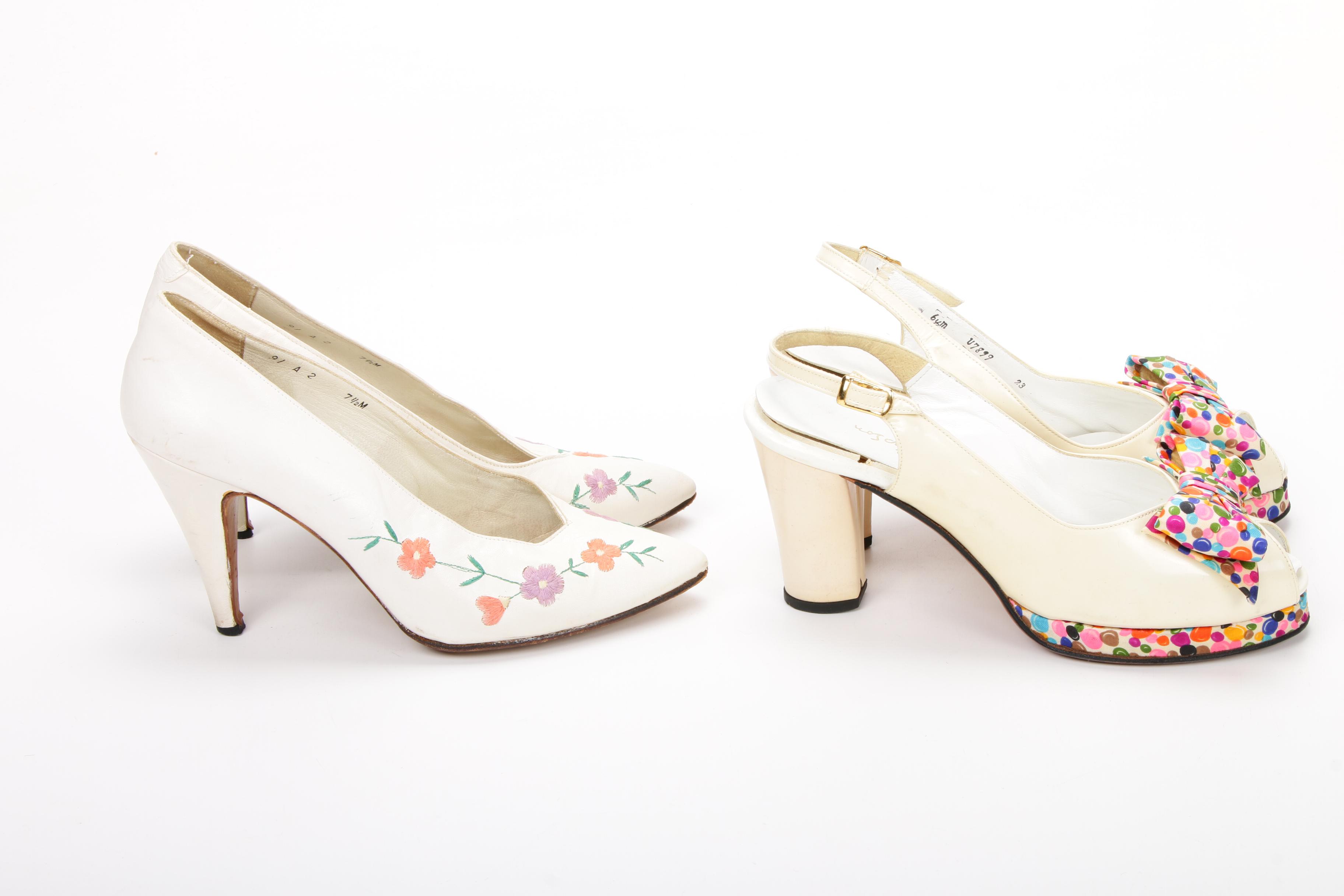 Saks Fifth Avenue Turban Hat with Palizzio and More Pumps, Mid-20th Century