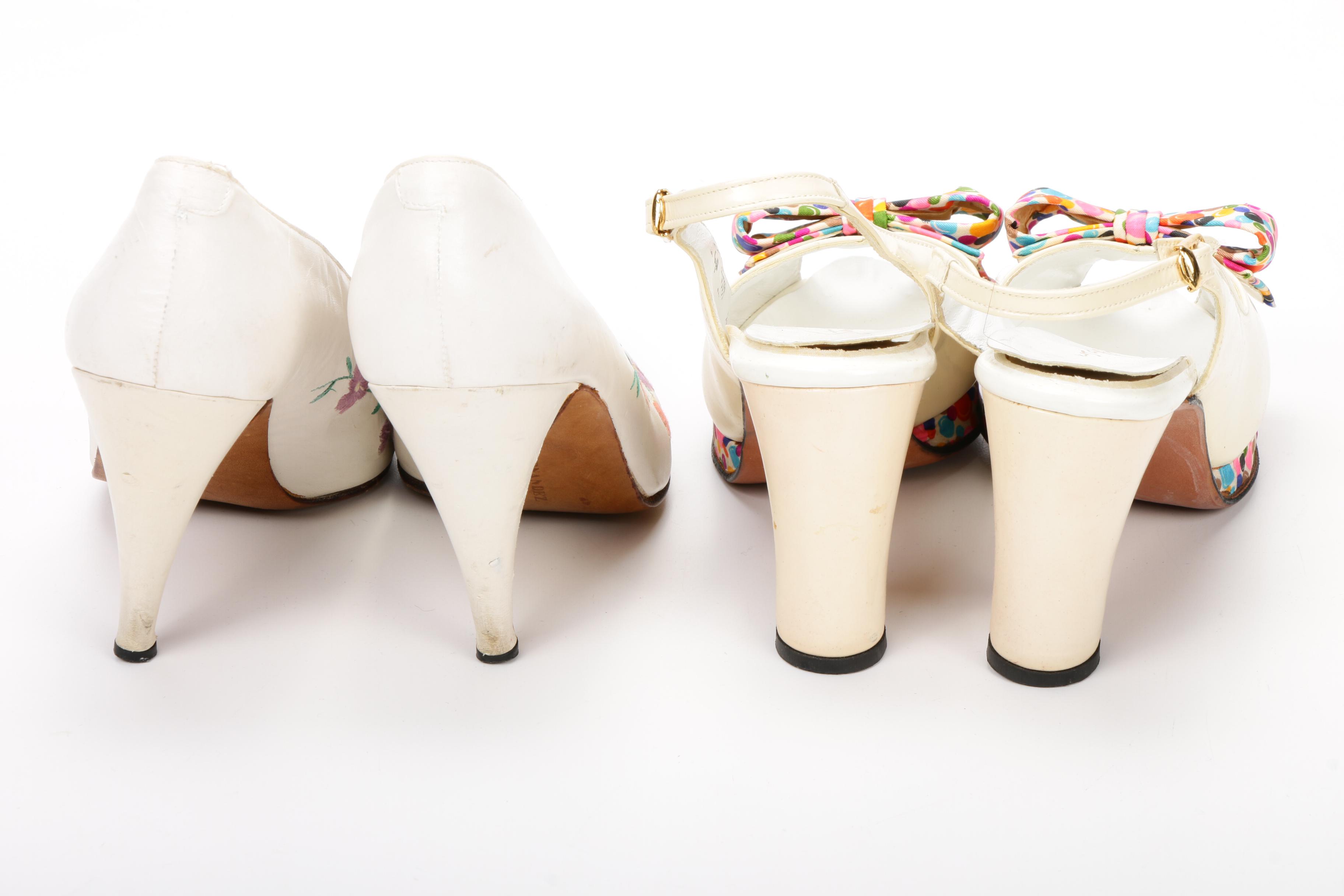 Saks Fifth Avenue Turban Hat with Palizzio and More Pumps, Mid-20th Century