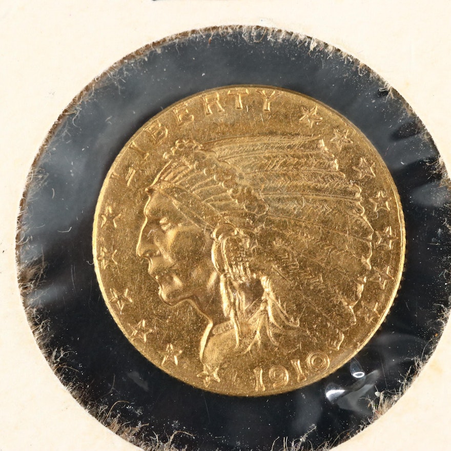 1910 Indian Head $5 Gold Half Eagle