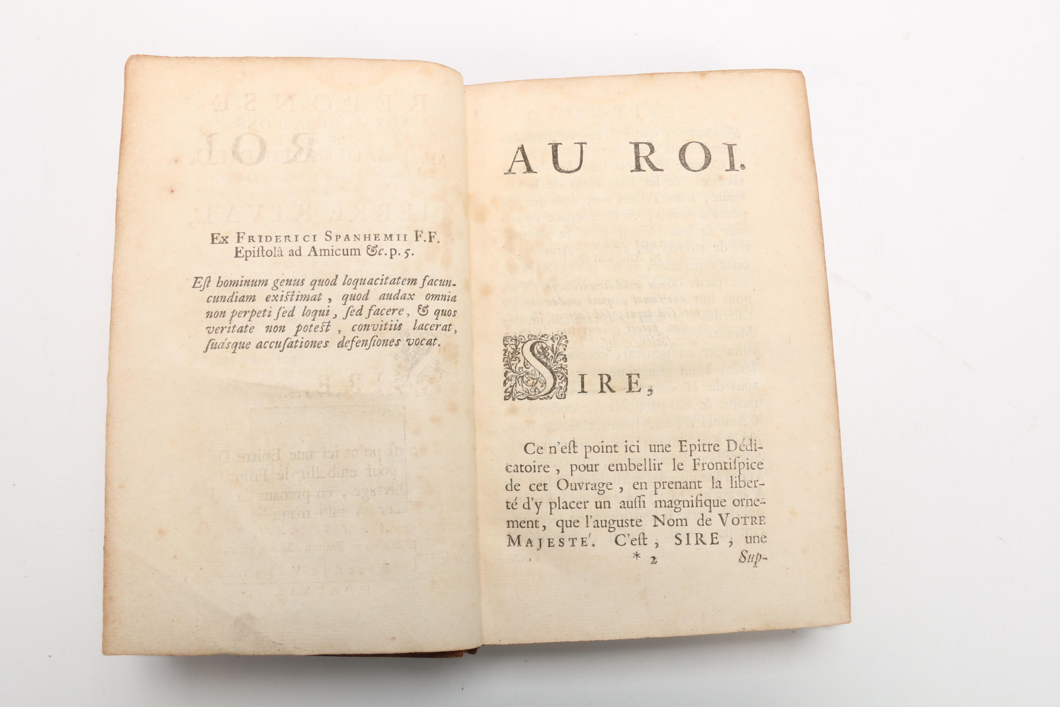 1719 French Book "Reponse Aux Accusations de Mr. J.A. Dubourdieu" by P. Rival