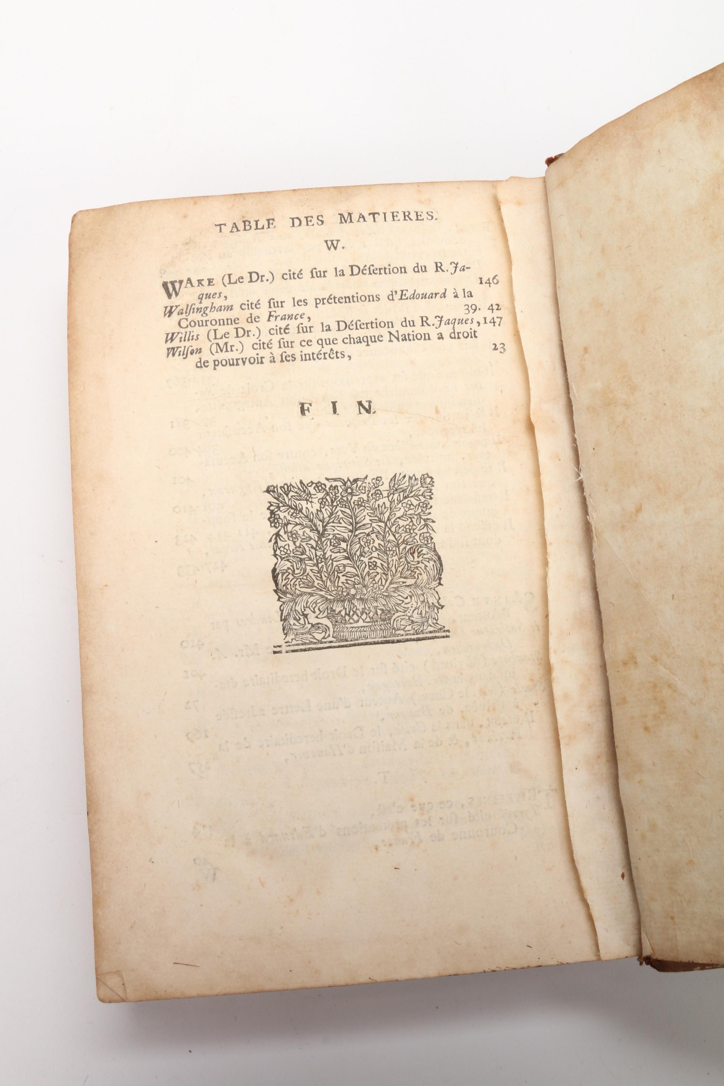 1719 French Book "Reponse Aux Accusations de Mr. J.A. Dubourdieu" by P. Rival