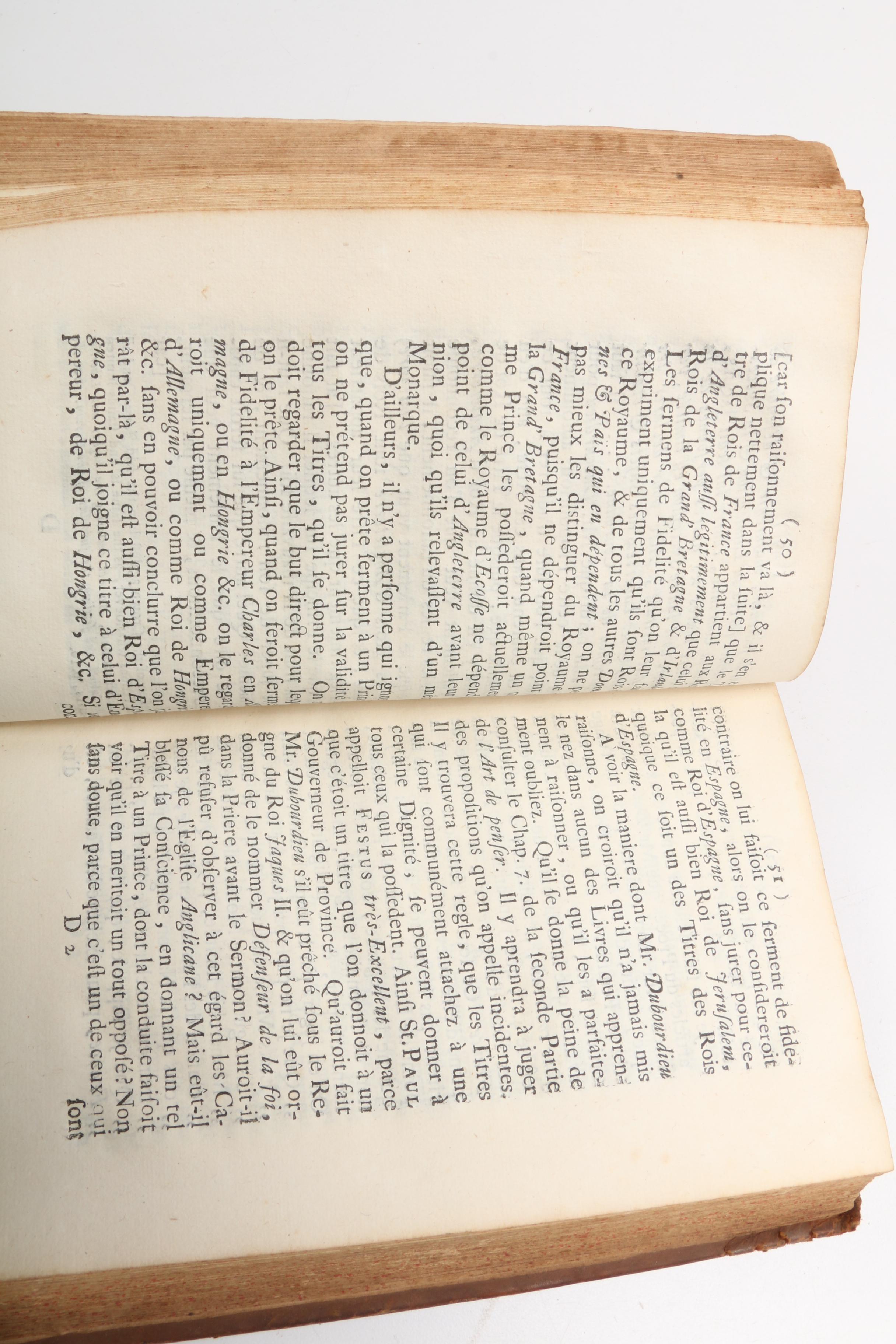 1719 French Book "Reponse Aux Accusations de Mr. J.A. Dubourdieu" by P. Rival