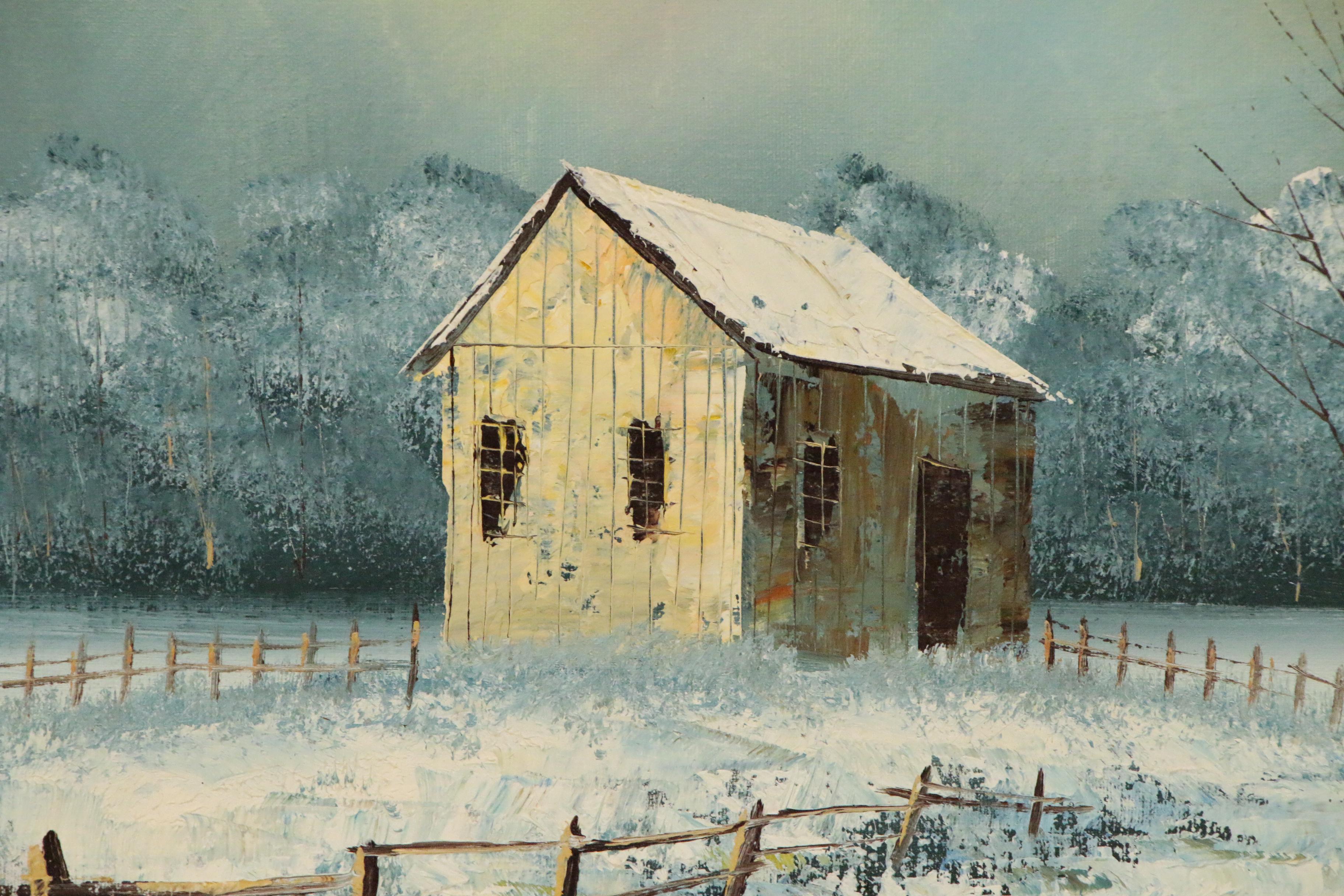 William Newport Rural Landscape Oil Painting, Mid 20th Century