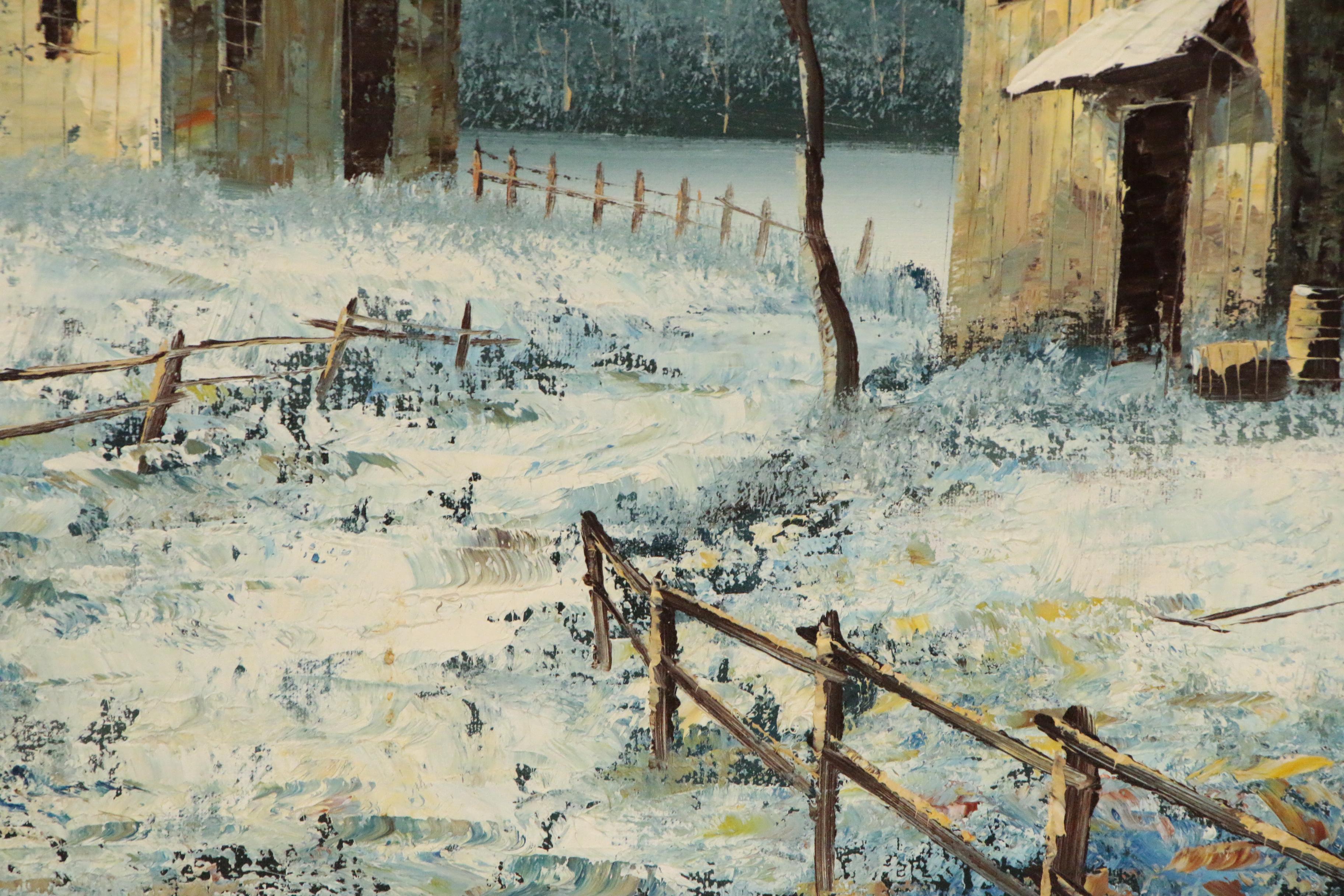 William Newport Rural Landscape Oil Painting, Mid 20th Century