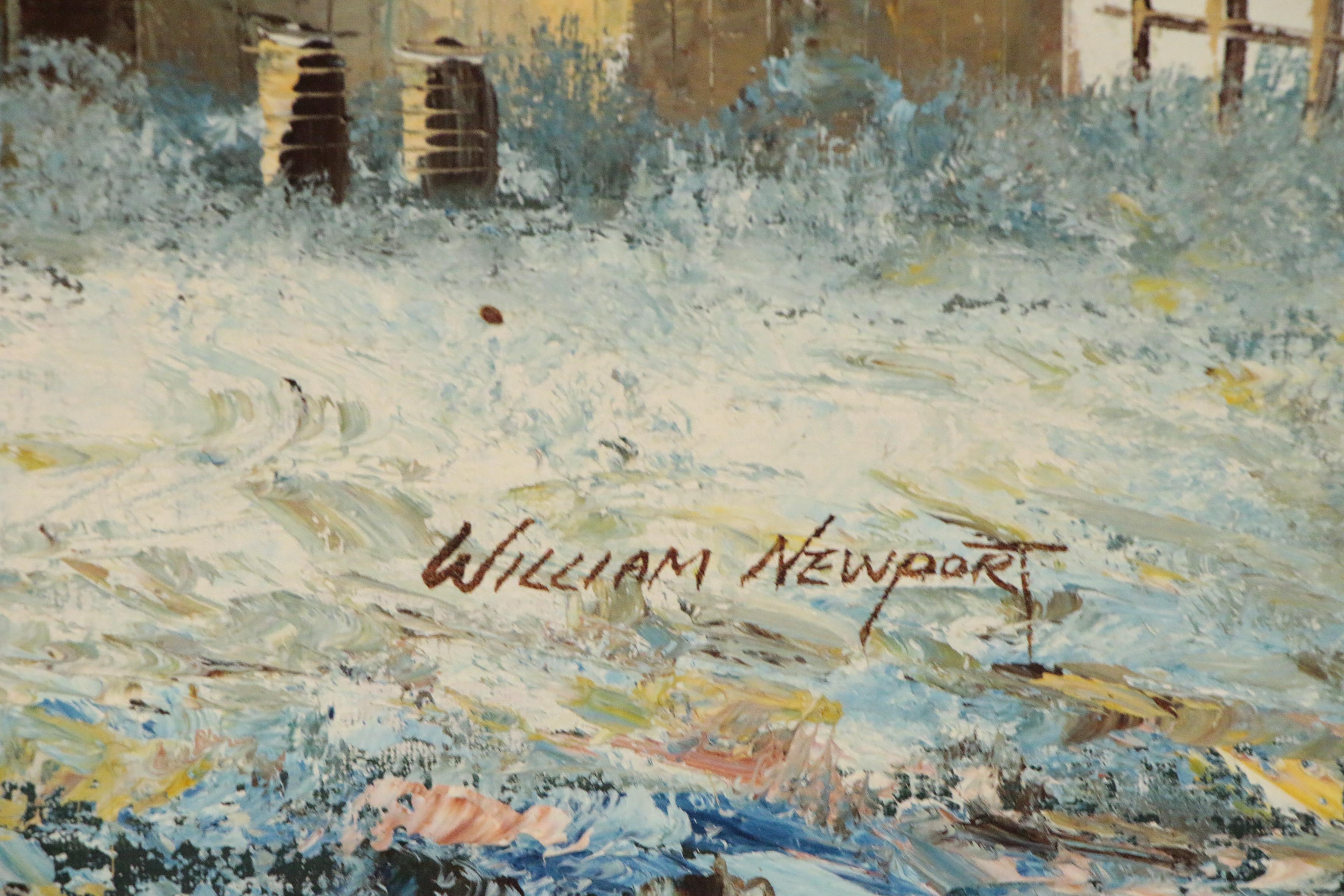 William Newport Rural Landscape Oil Painting, Mid 20th Century