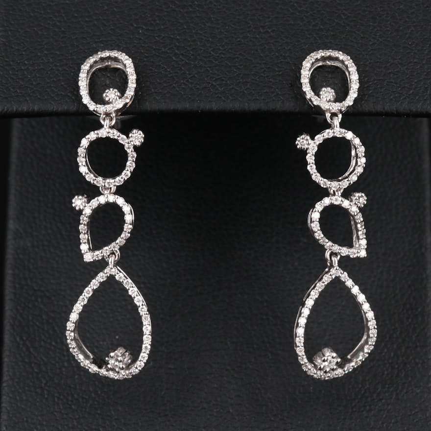 18K Diamond Drop Earrings