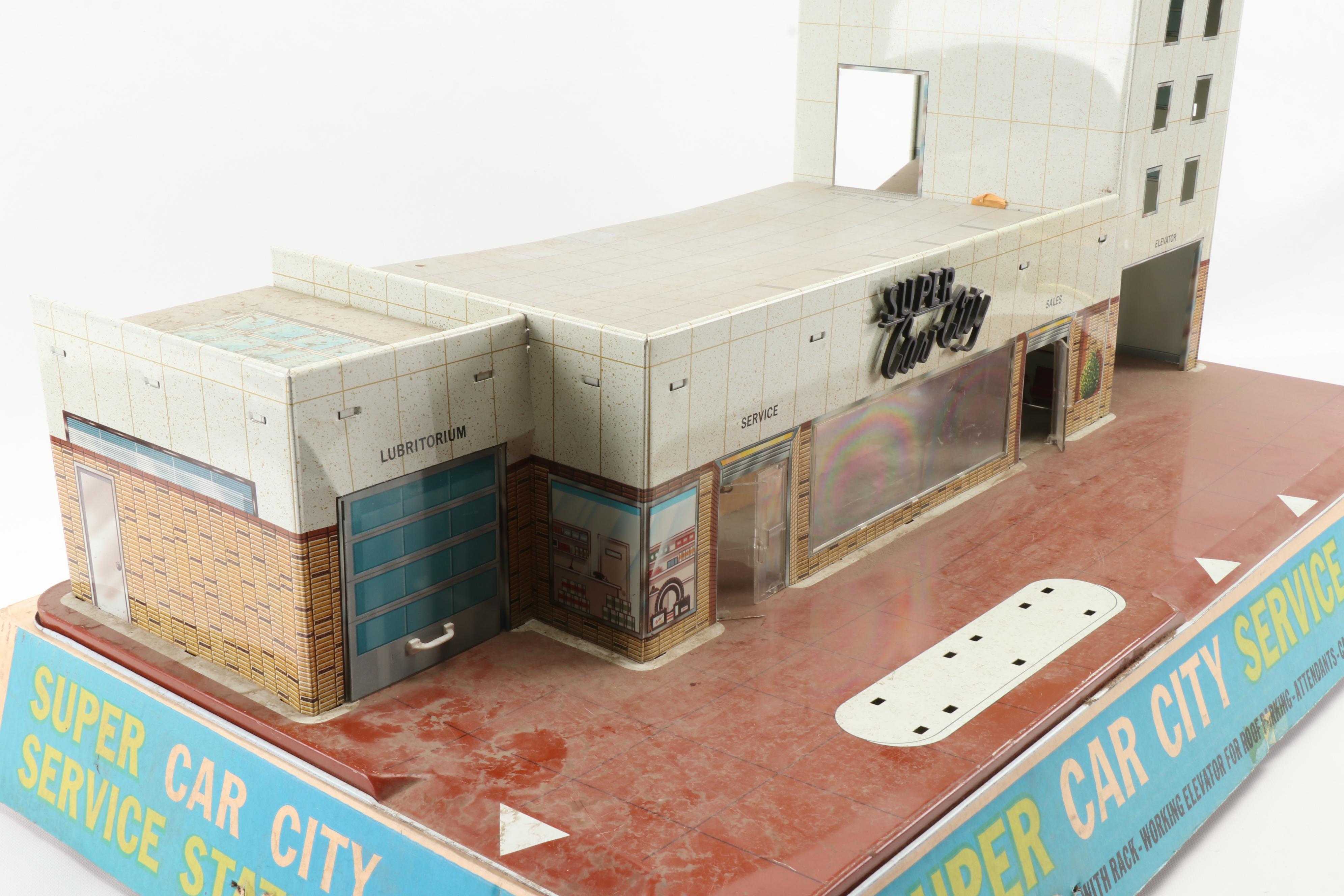 Louis Marx Co. "Super Car City Service Station" Play Set in Original Packaging