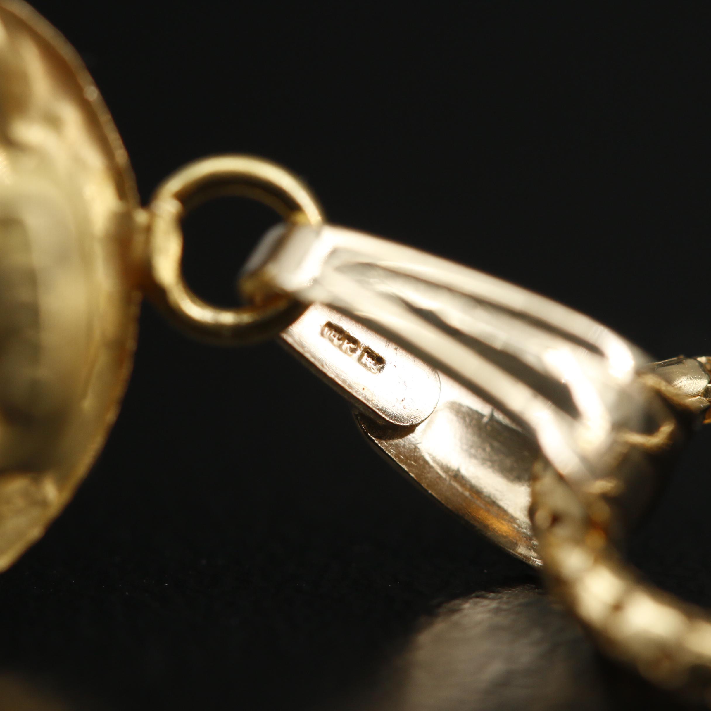 Egyptian 18K Gold Scarab Pendant Necklace