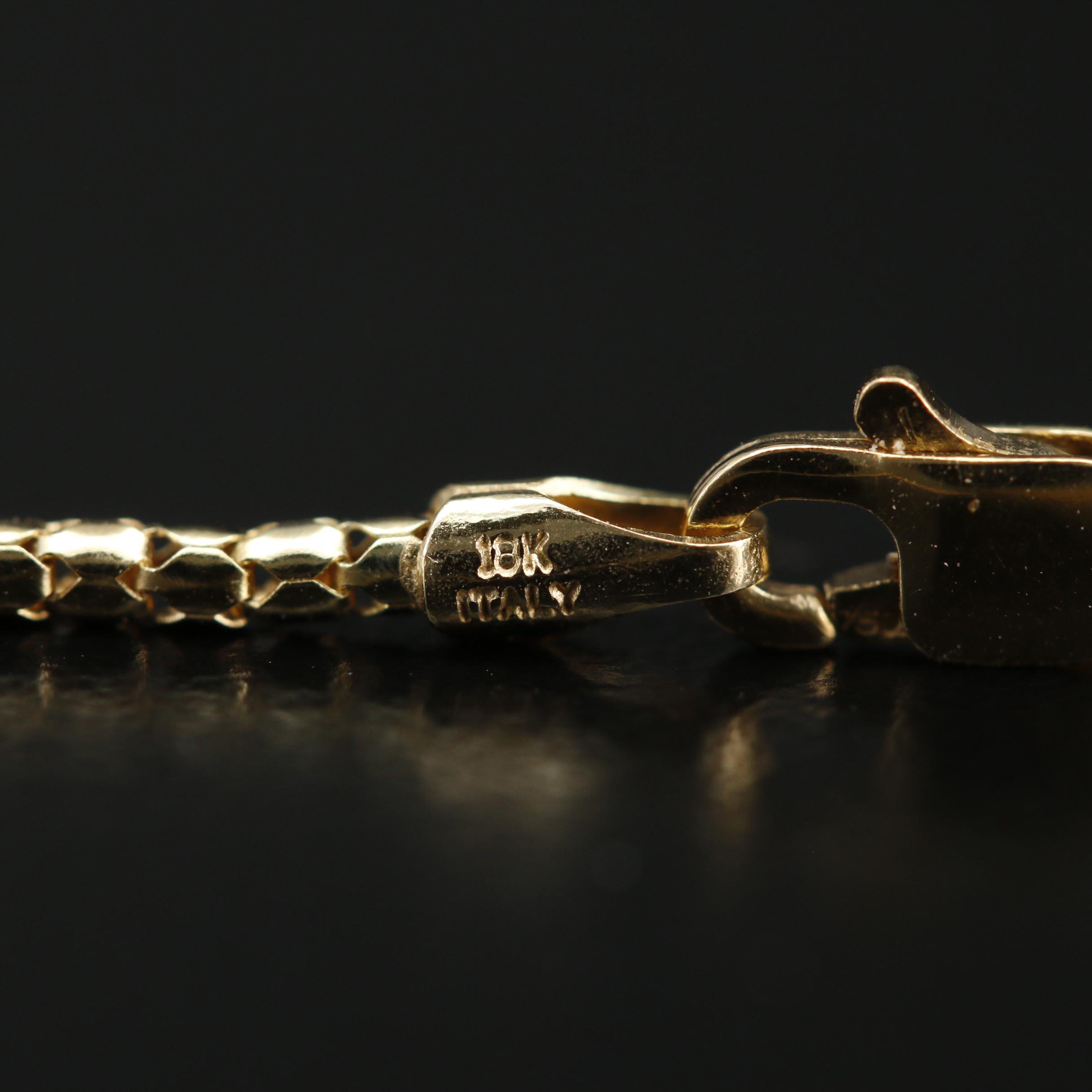 Egyptian 18K Gold Scarab Pendant Necklace