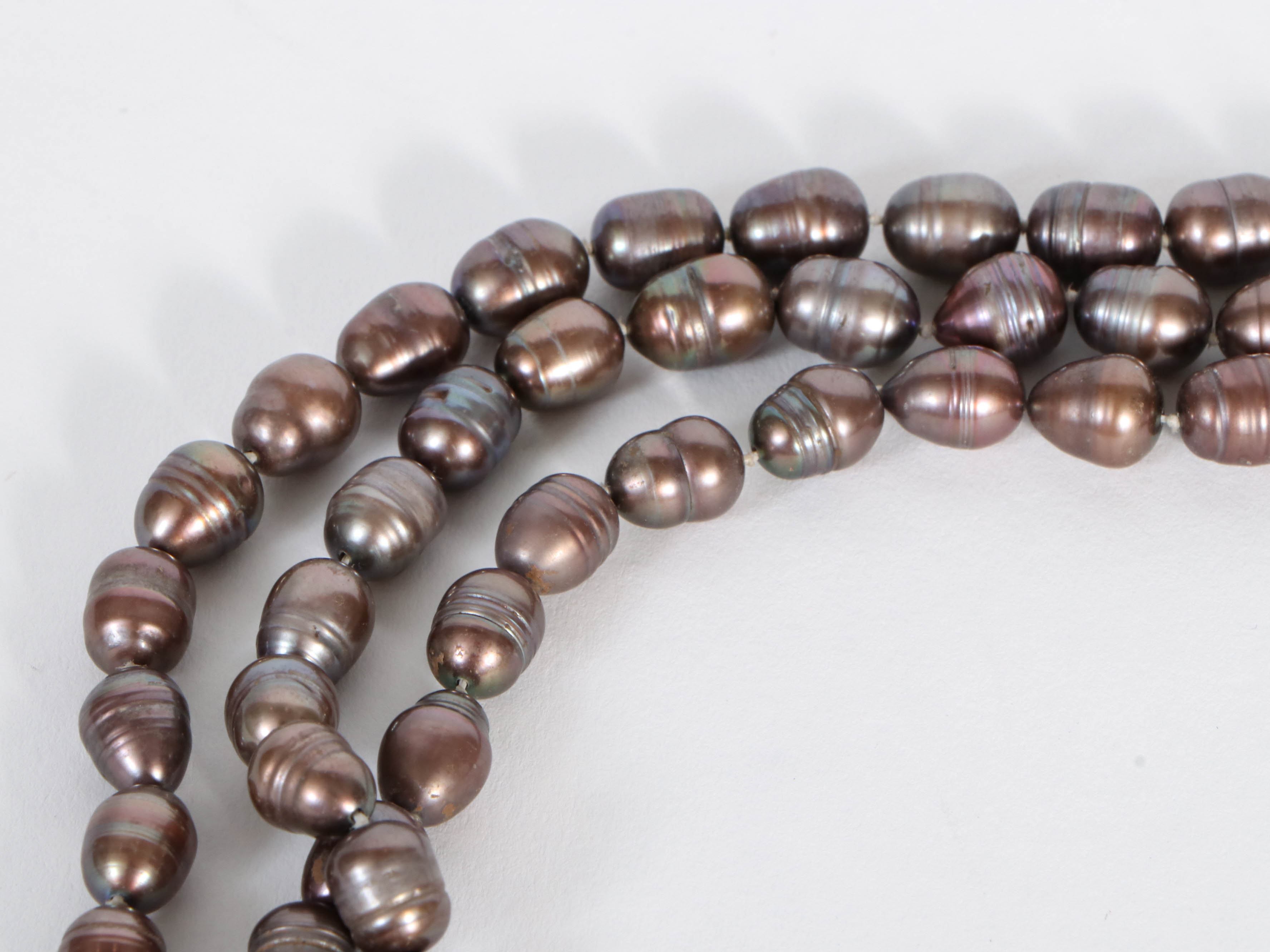 Rupeipei Pearls Triple Strand with Sterling Silver Flower Clasp