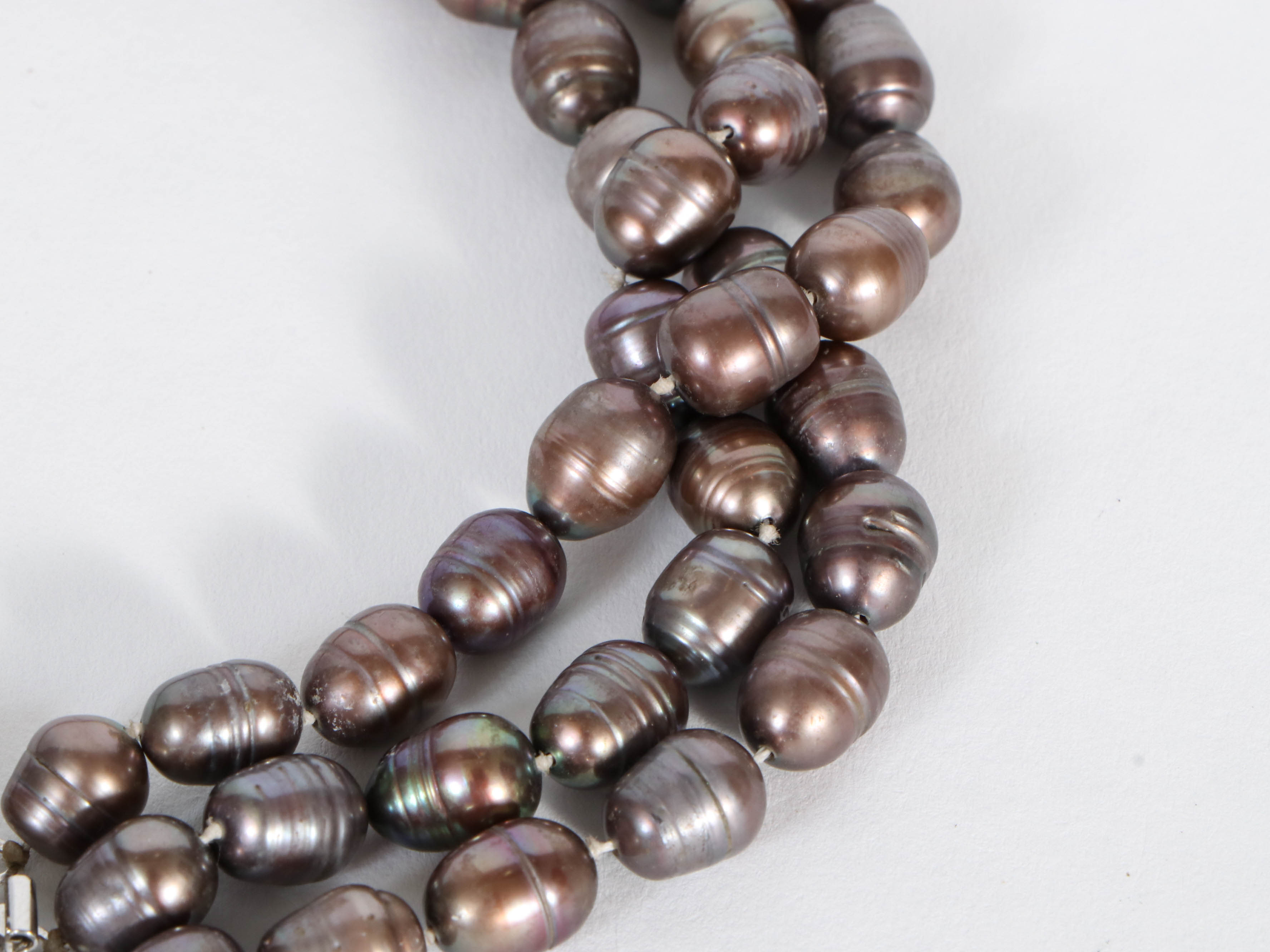 Rupeipei Pearls Triple Strand with Sterling Silver Flower Clasp