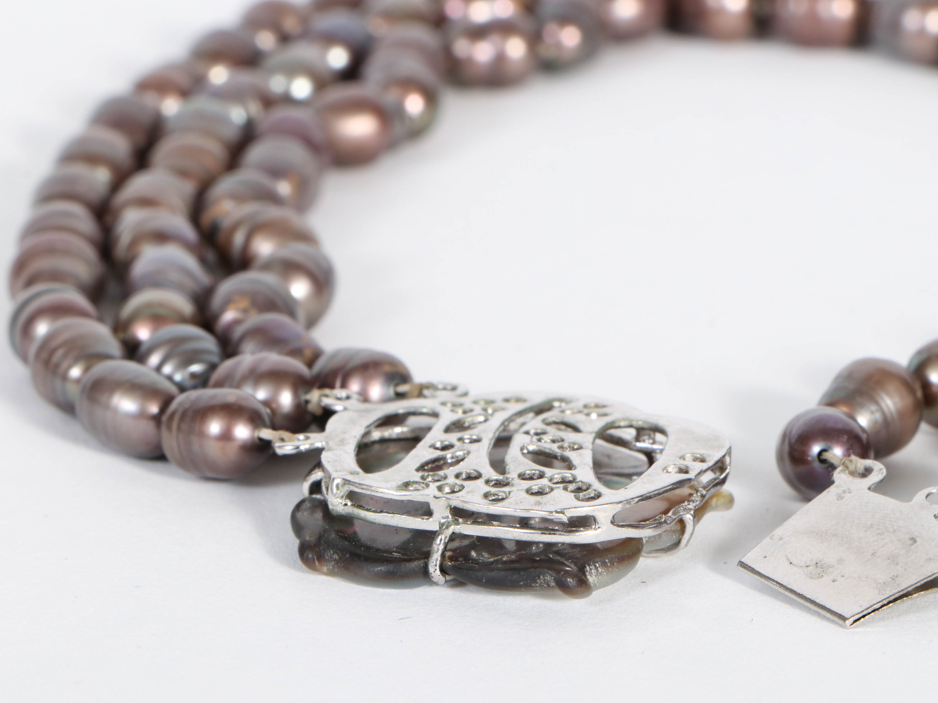 Rupeipei Pearls Triple Strand with Sterling Silver Flower Clasp