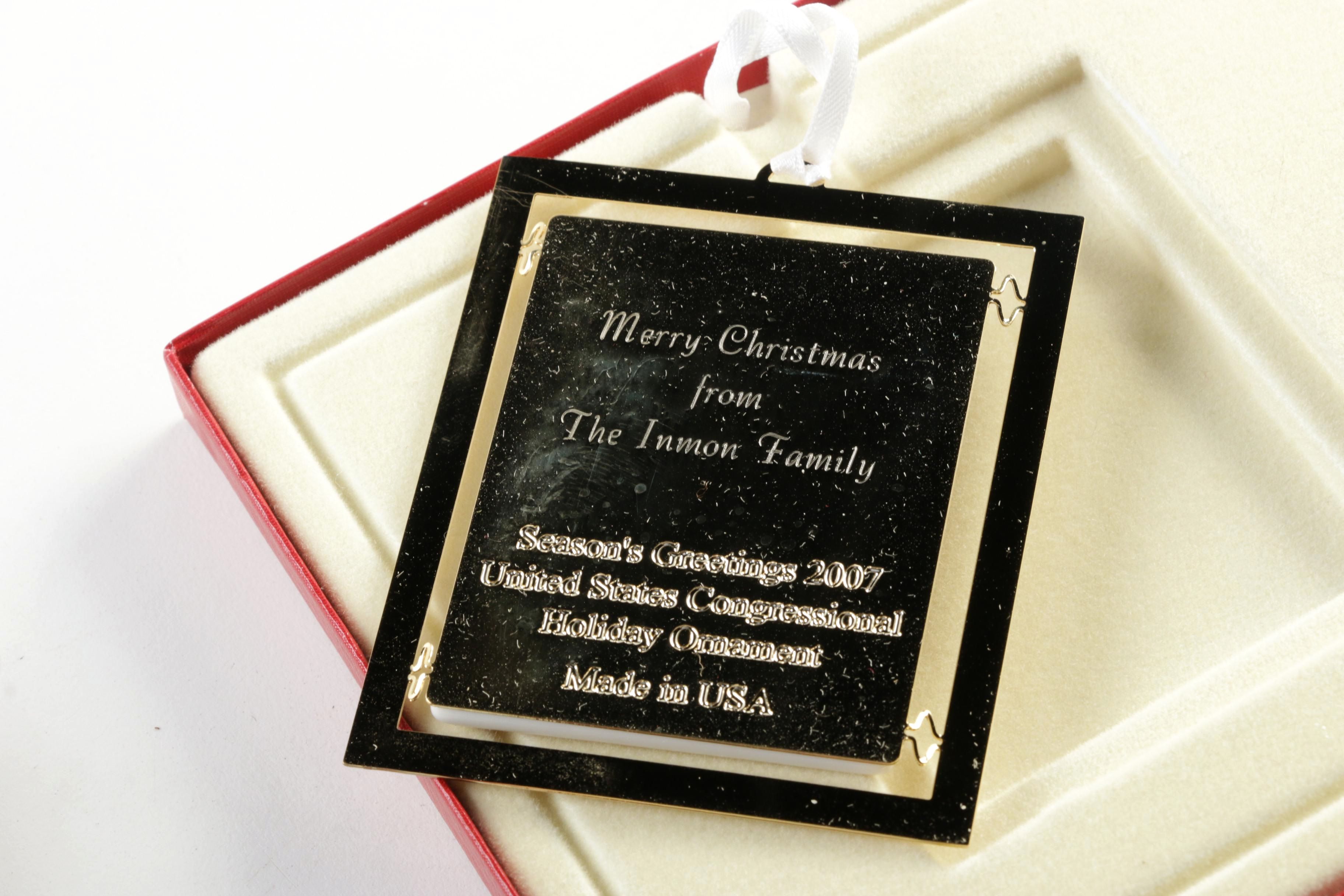 Official United States Congressional Holiday Ornaments