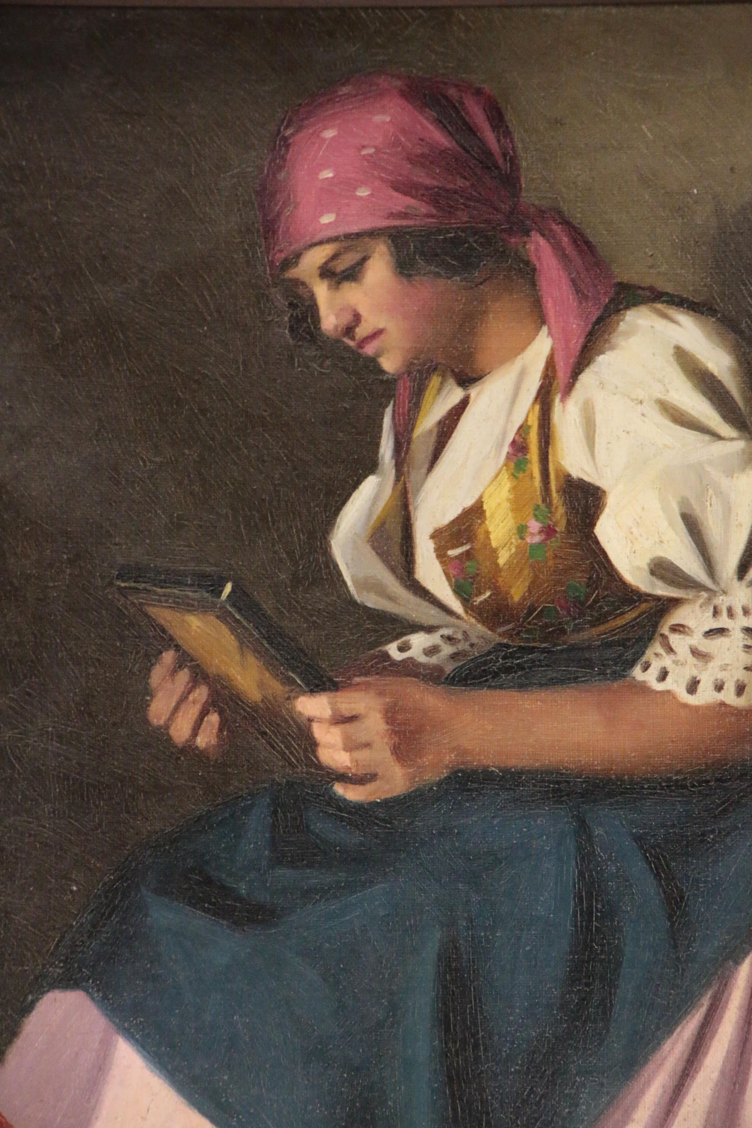 Istvan Szasz Oil Painting Portrait of a Young Woman, Early 20th century