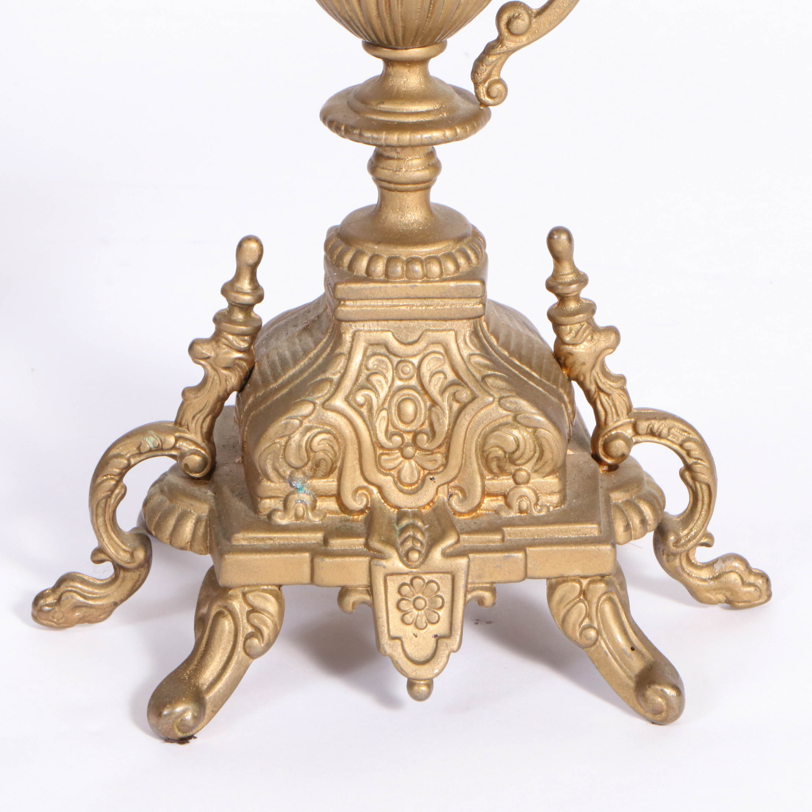 Pair of Louis XV Style Cast Spelter Candelabra, Early 20th Century