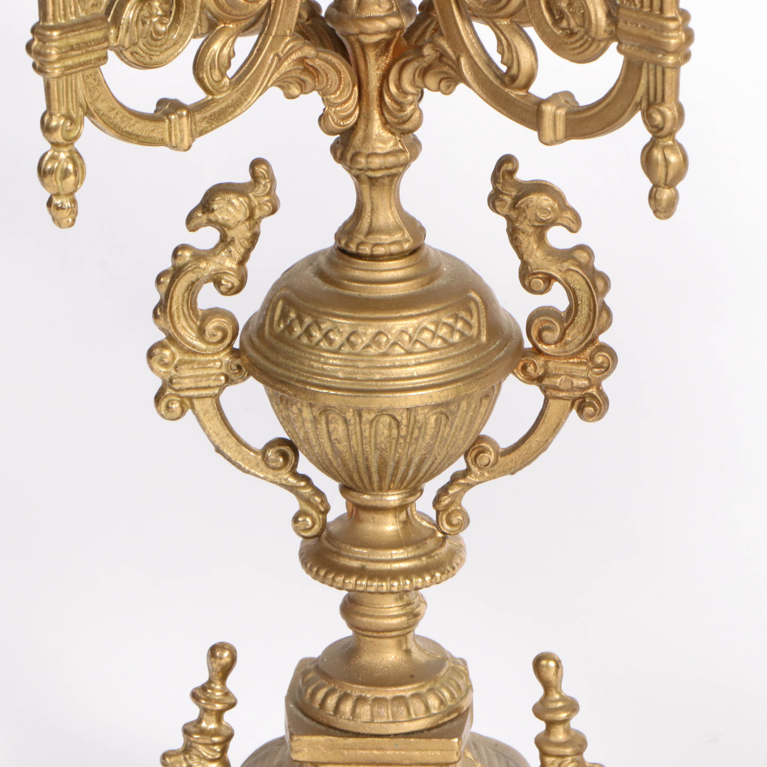 Pair of Louis XV Style Cast Spelter Candelabra, Early 20th Century