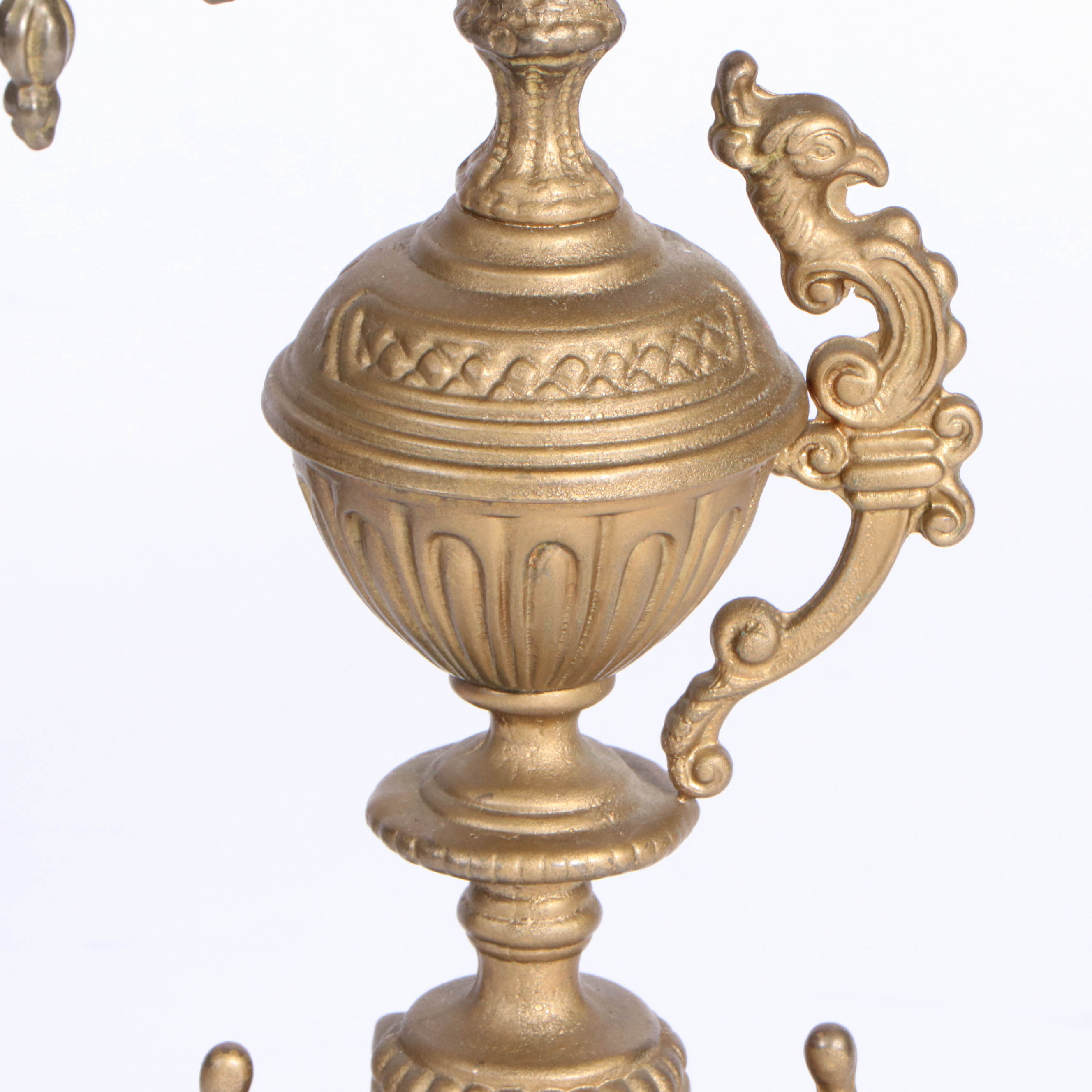 Pair of Louis XV Style Cast Spelter Candelabra, Early 20th Century