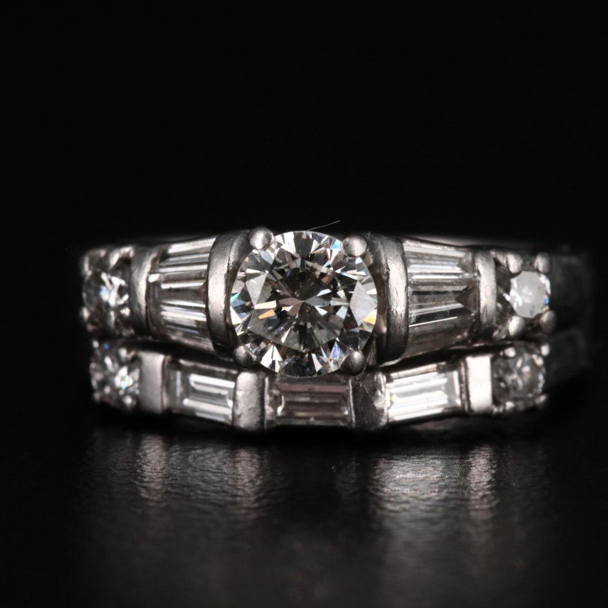 Platinum 1.09 CTW Diamond Ring