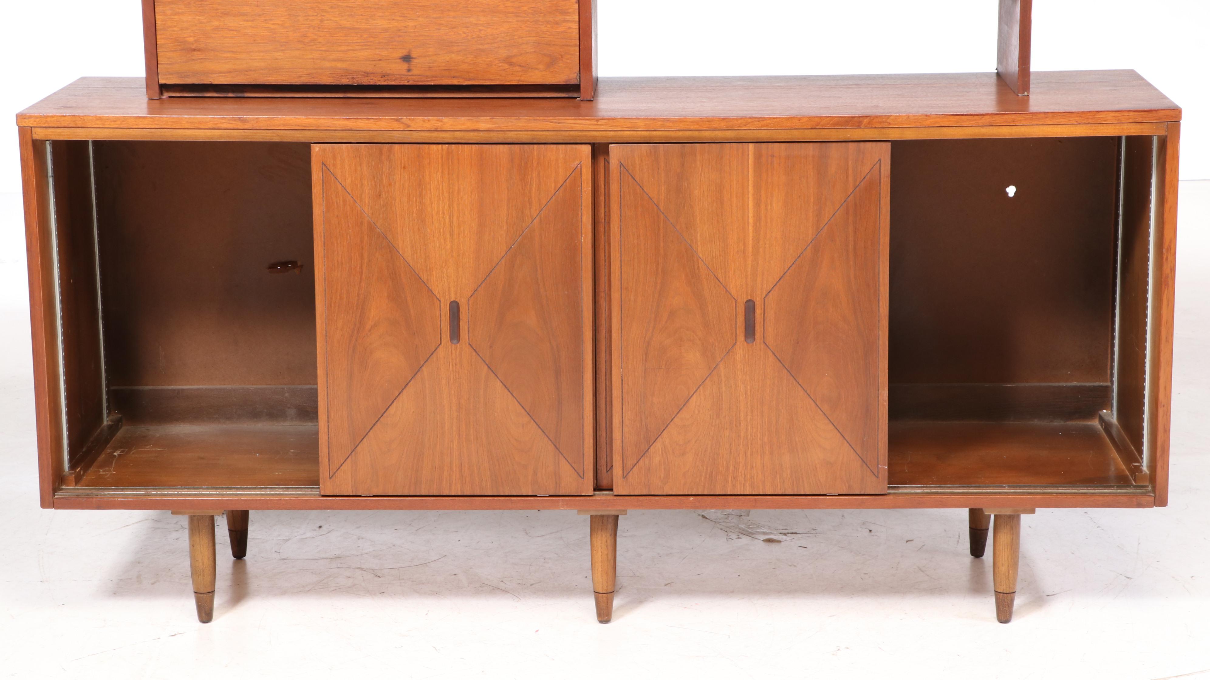 Mid Century Modern Walnut Two-Piece Sideboard