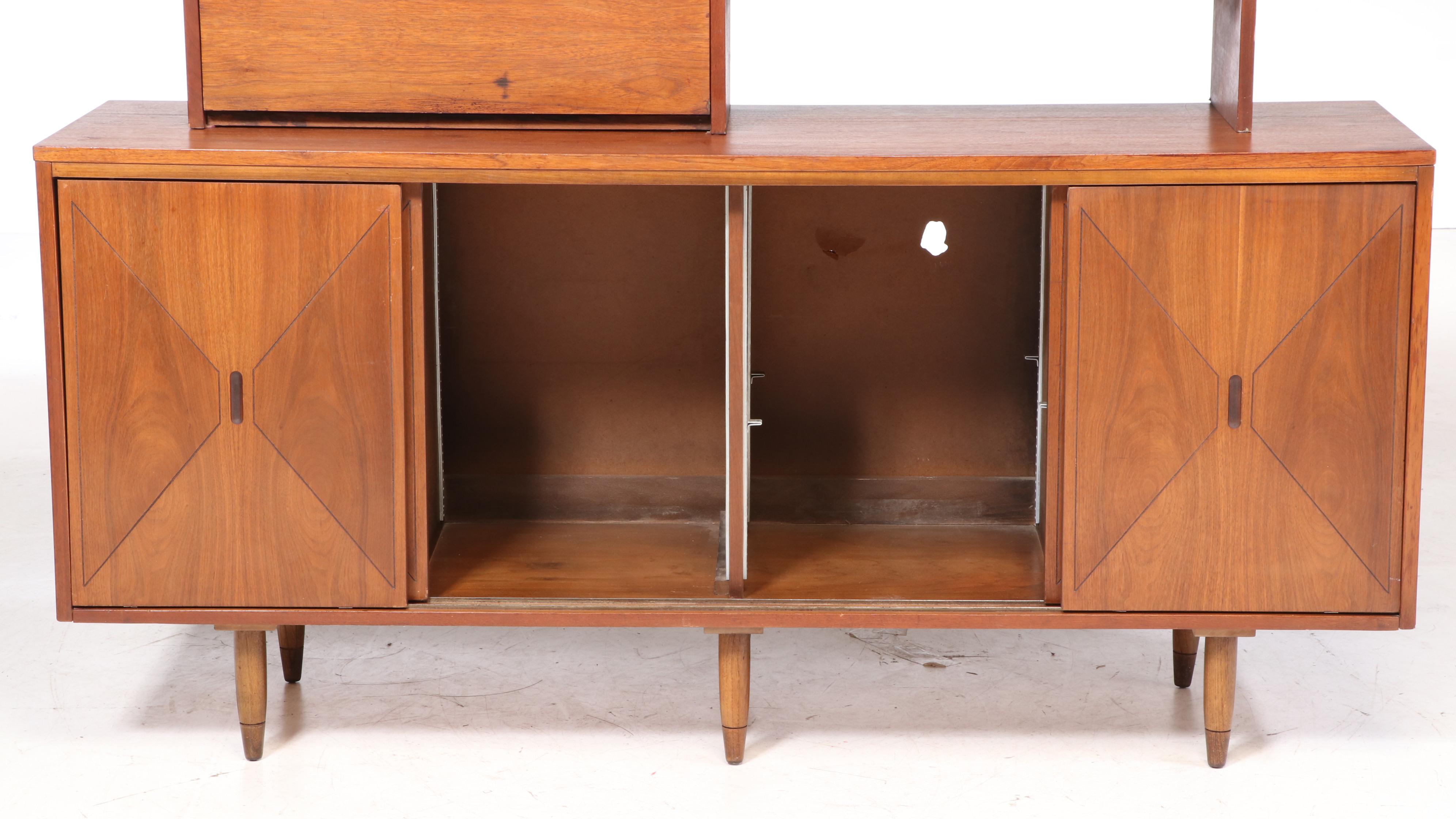 Mid Century Modern Walnut Two-Piece Sideboard