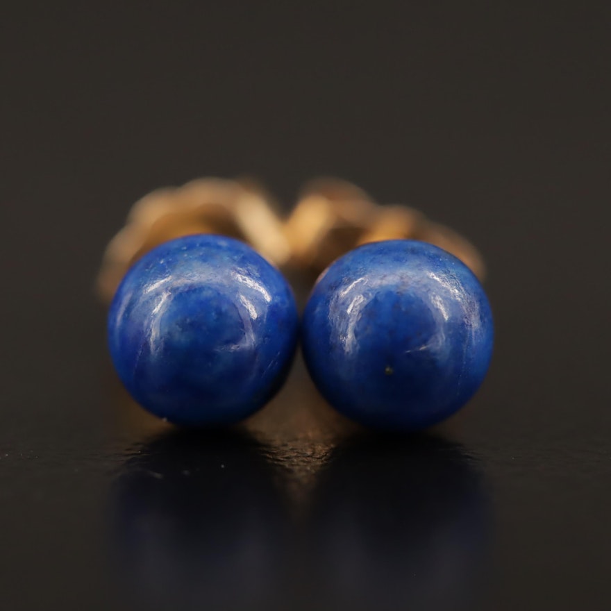 14K Lapis Lazuli Stud Earrings