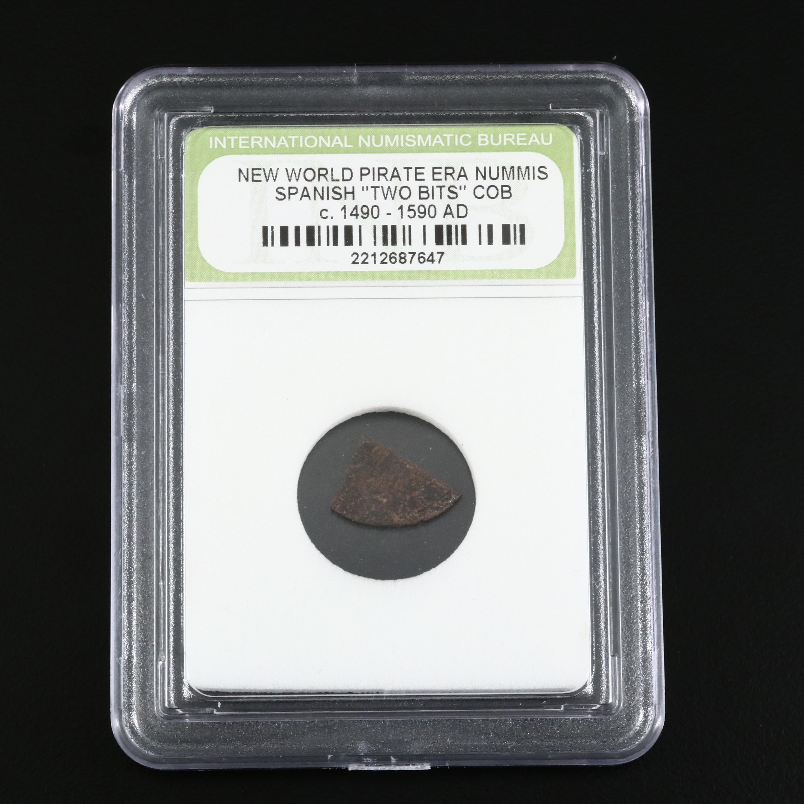 New World Pirate Era Spanish Bronze "Two Bits" Cob Nummis Coin